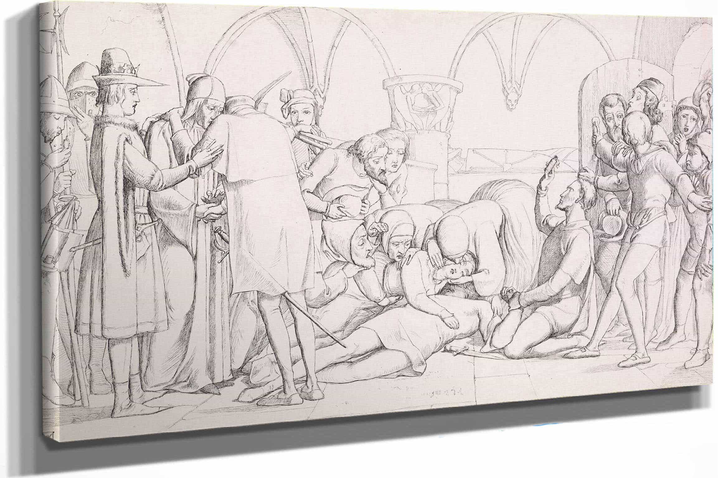 The Death Of Romeo And Juliet Compositional Study by Sir John Everett Millais