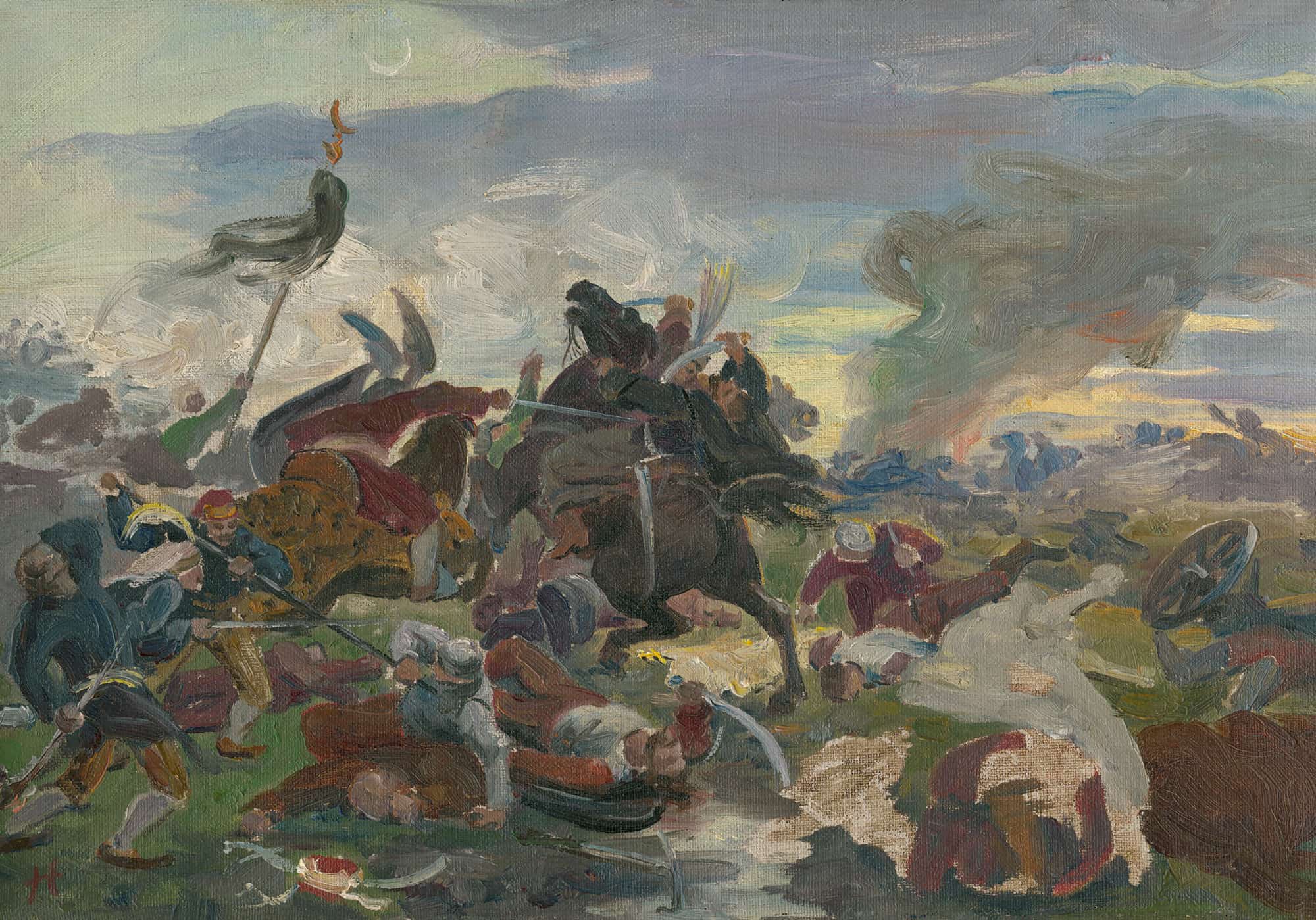 The Death Of Tomory In The Battle Of Mohacs by Jozef Hanula