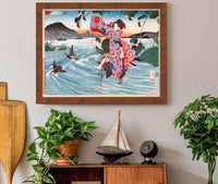 The Demon Omatsu Kills Shirosaburo In The Ford by Tsukioka Yoshitoshi