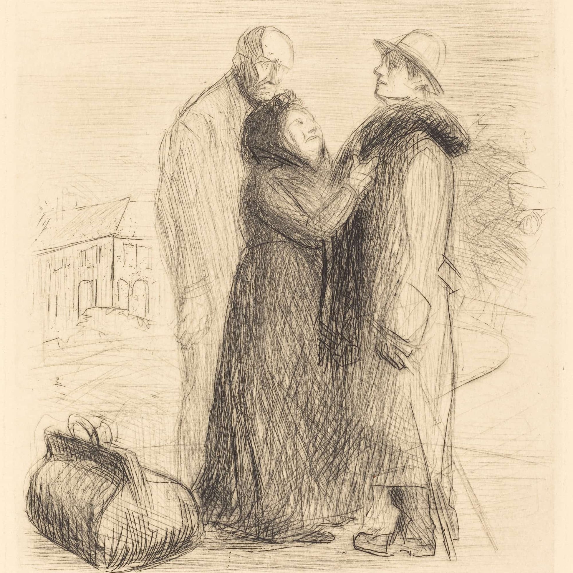 The Departure Of The Prodigal Son First Plate Vertical Probably by Jean Louis Forain