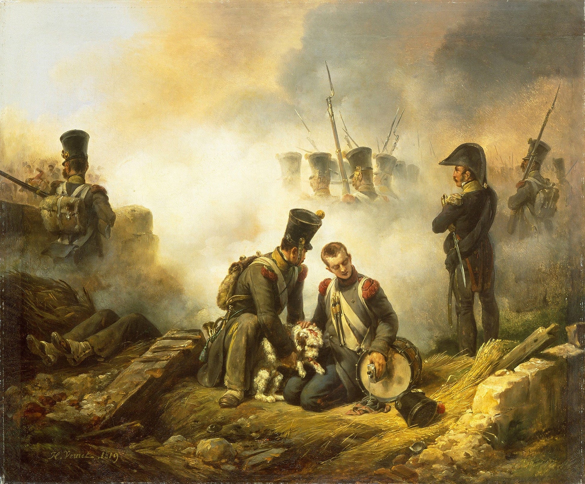 The Dog Of The Regiment Wounded by Horace Vernet