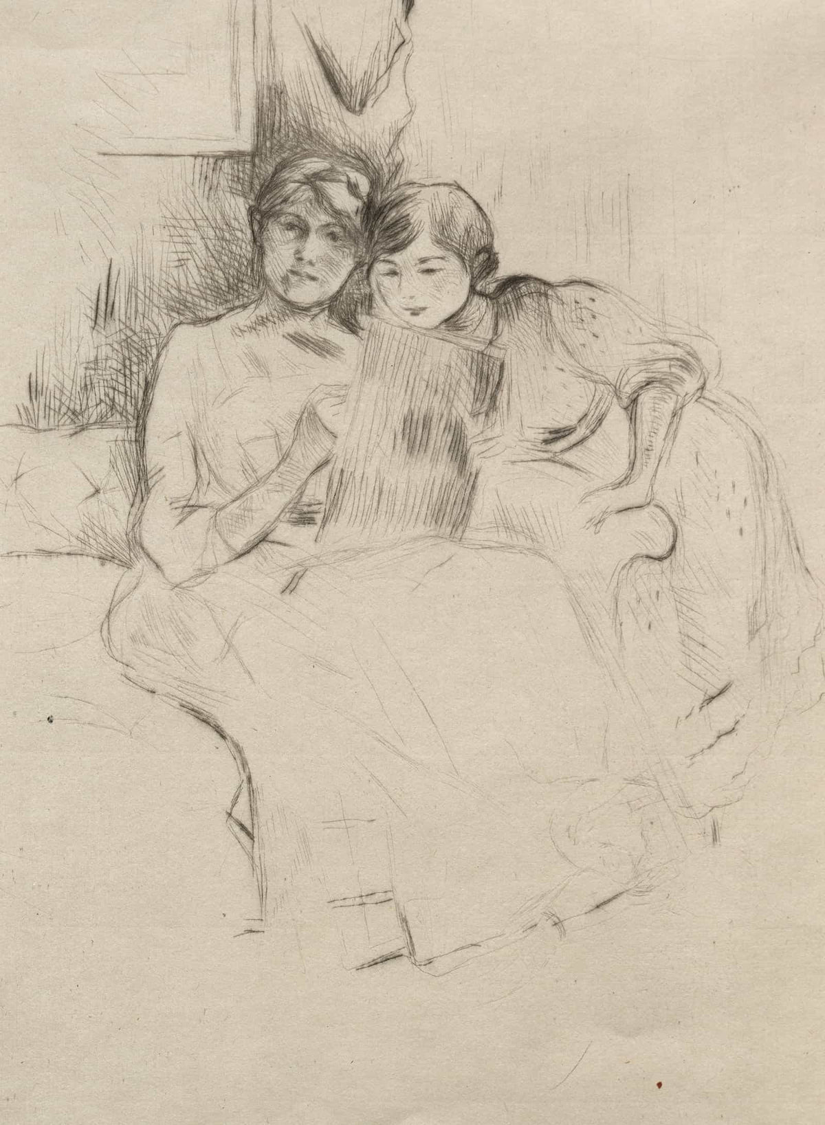 The Drawing Lesson Berthe Morisot Drawing With Her Daughter by Berthe Morisot