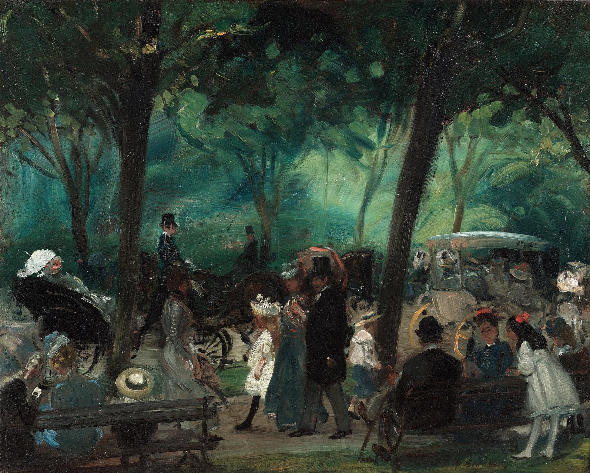 The Drive Central Park by William James Glackens