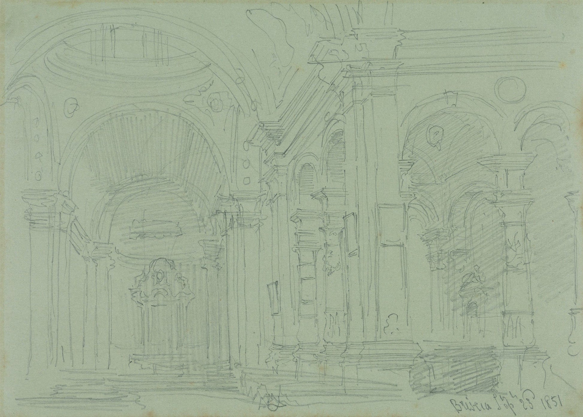 The Duomo At Brescia Interior by David Roberts