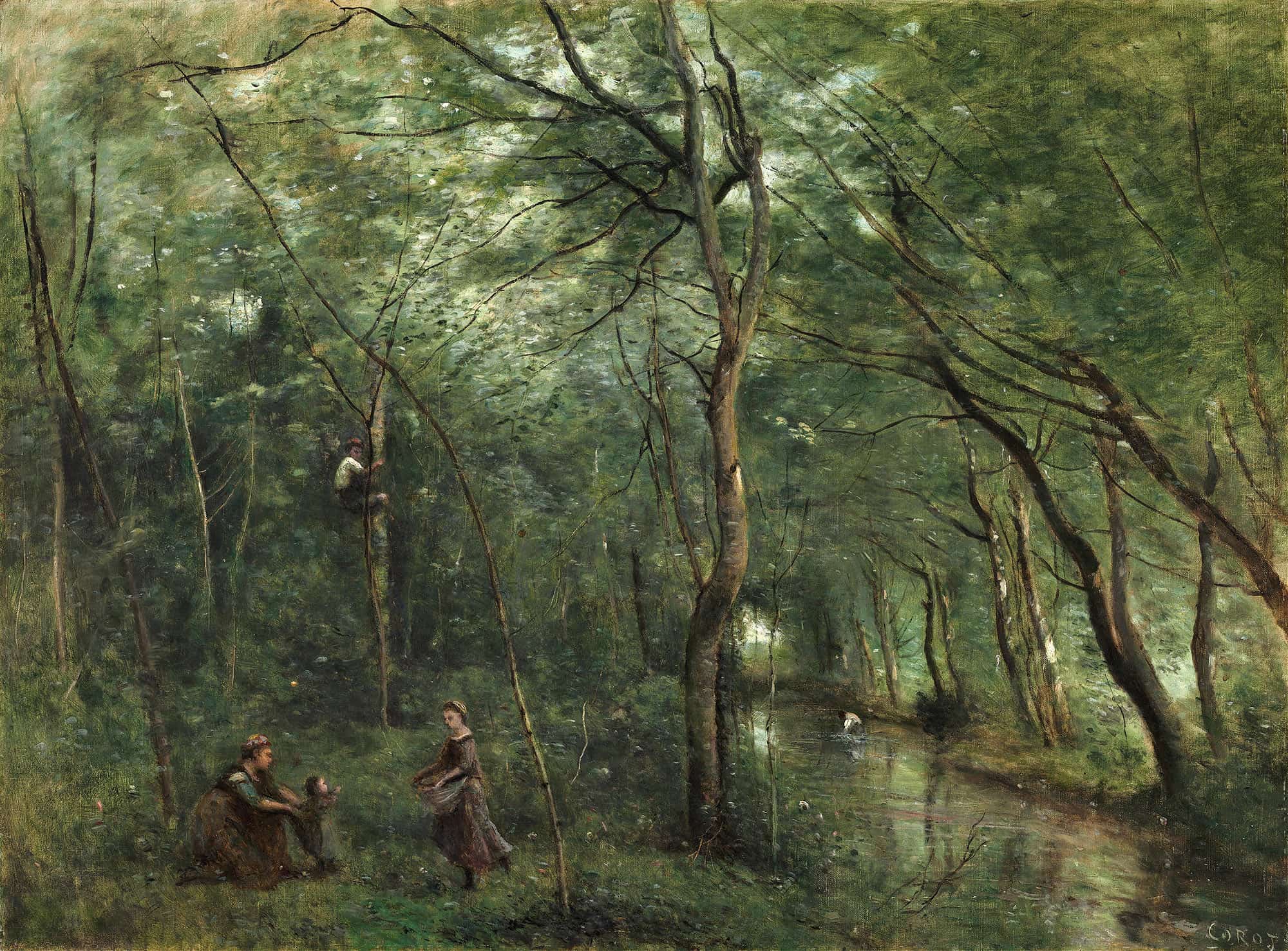 The Eel Gatherers by Jean Baptiste Camille Corot