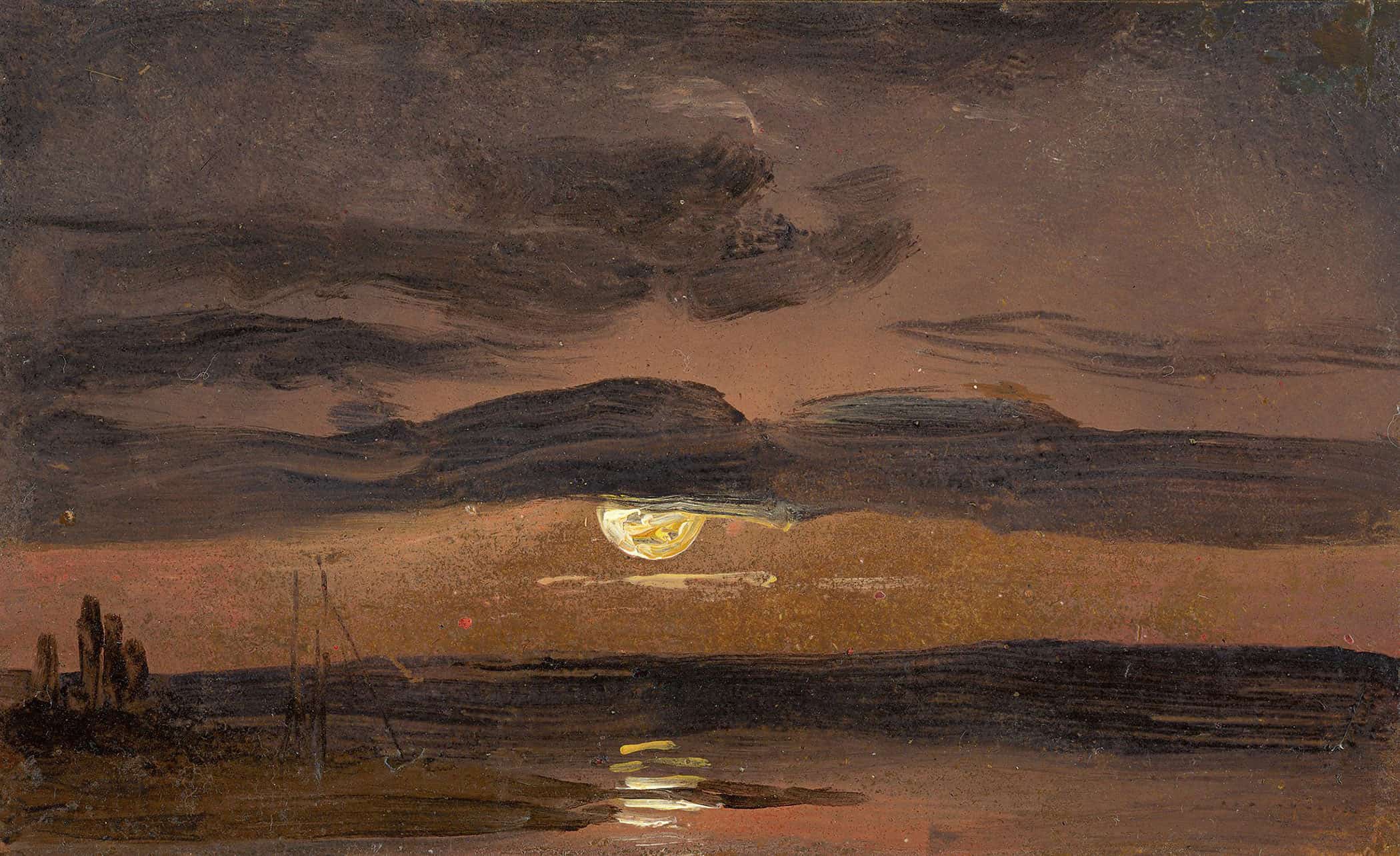 The Elbe By Moonlight by Johan Christian Dahl