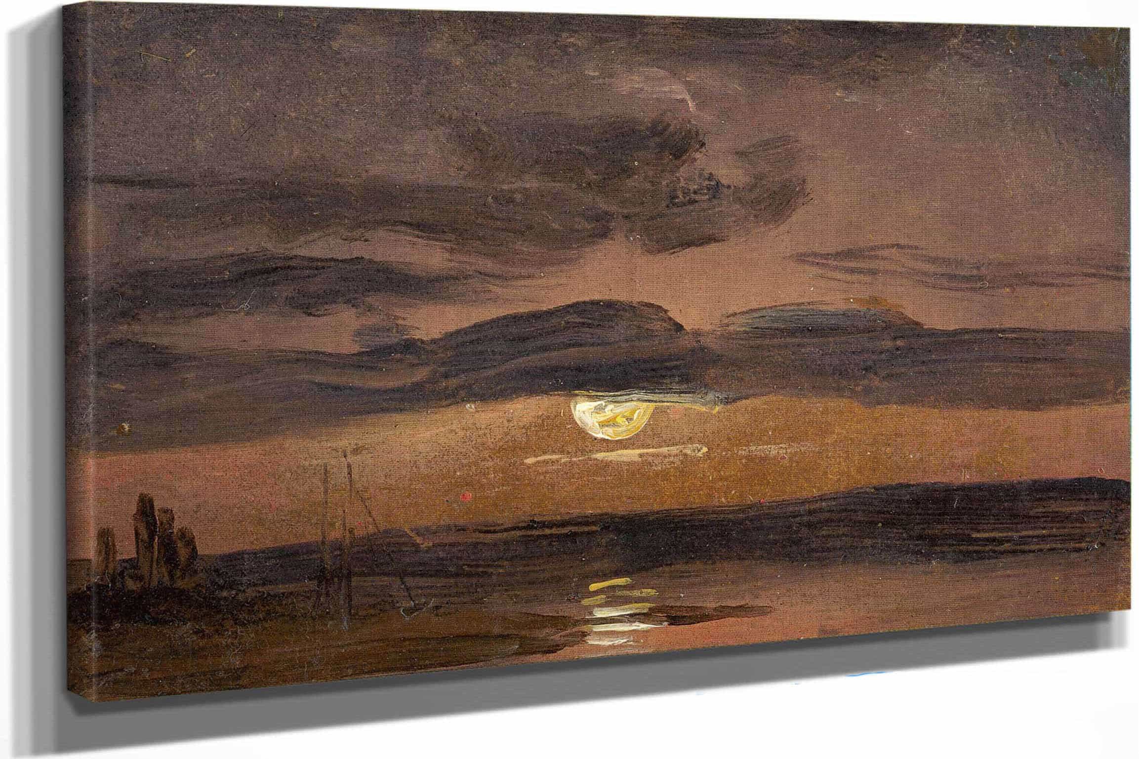 The Elbe By Moonlight by Johan Christian Dahl