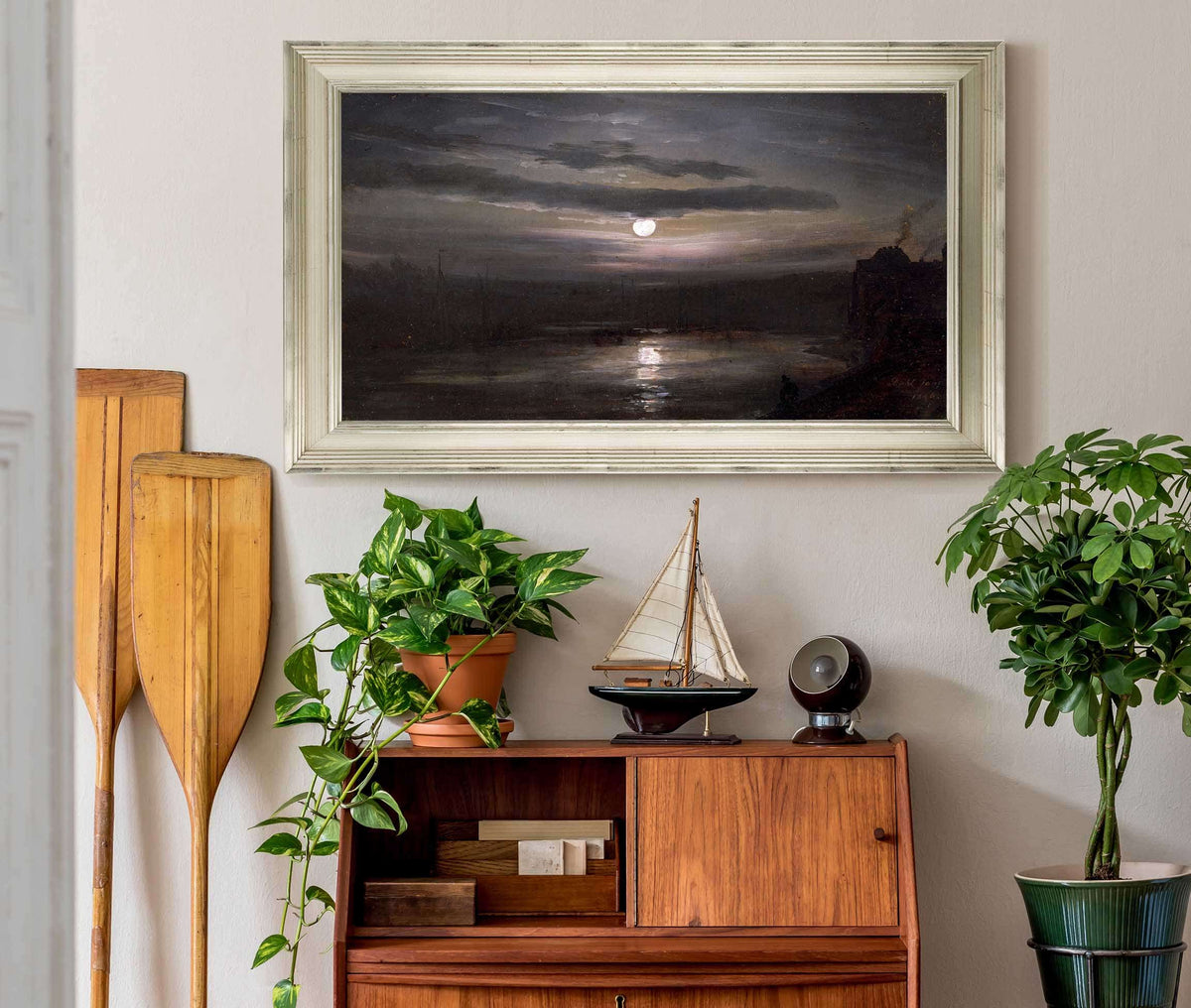 The Elbe In Moonlight by Johan Christian Dahl