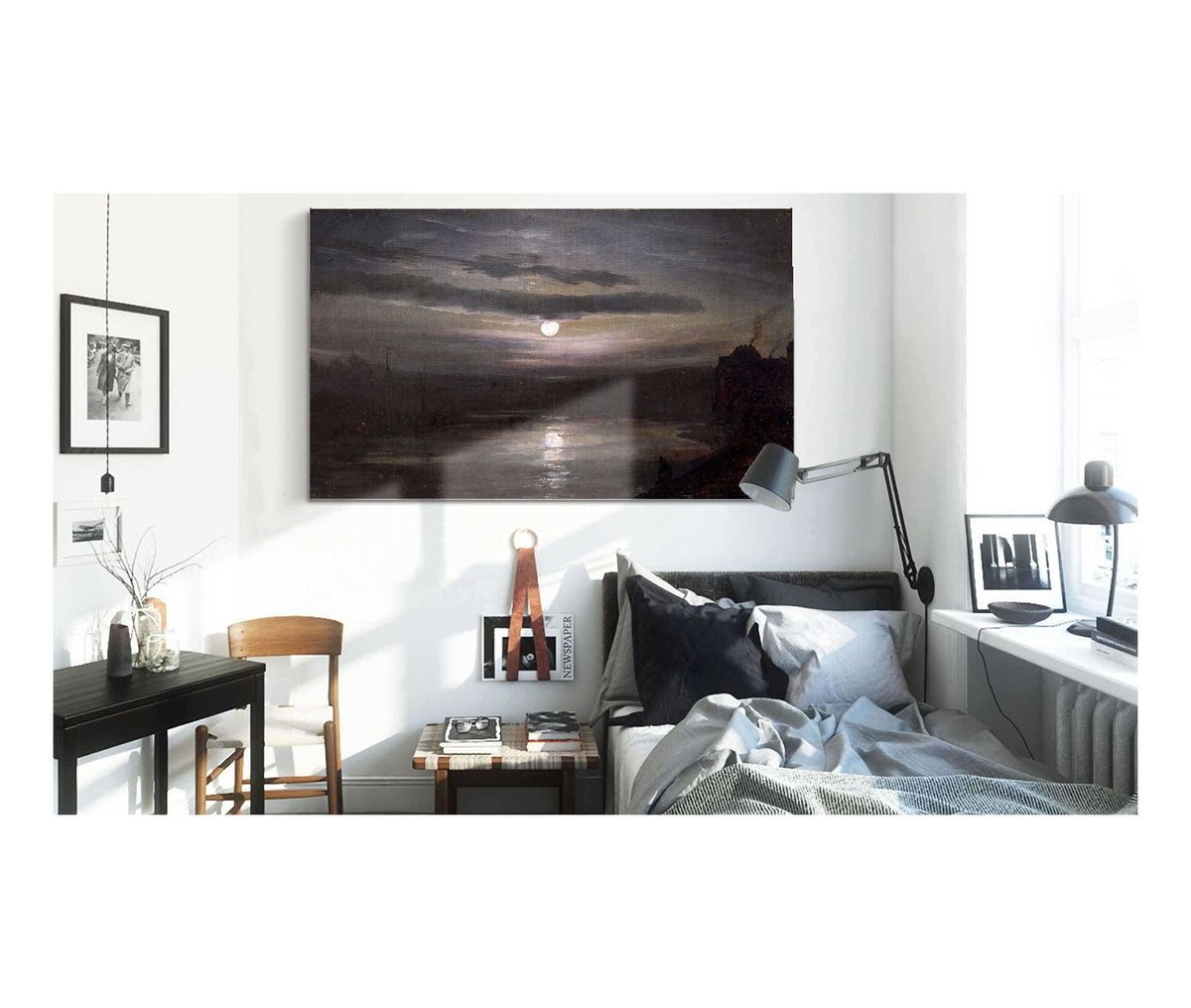 The Elbe In Moonlight by Johan Christian Dahl