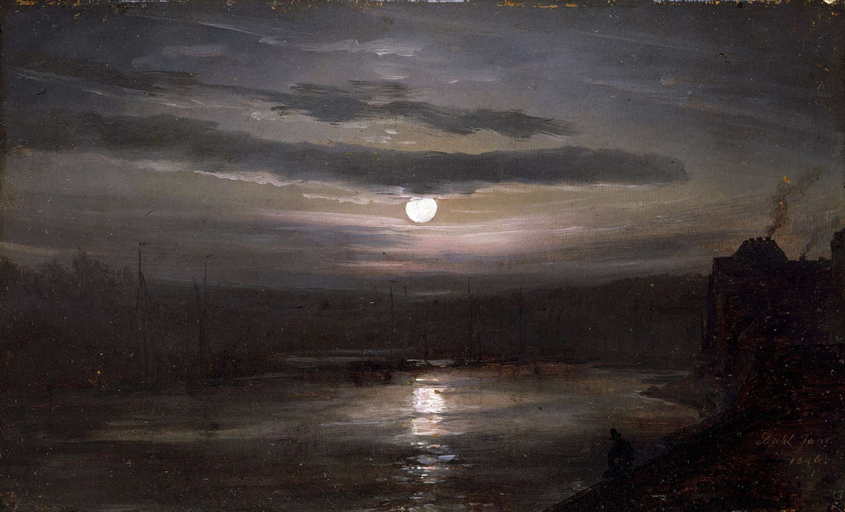 The Elbe In Moonlight by Johan Christian Dahl