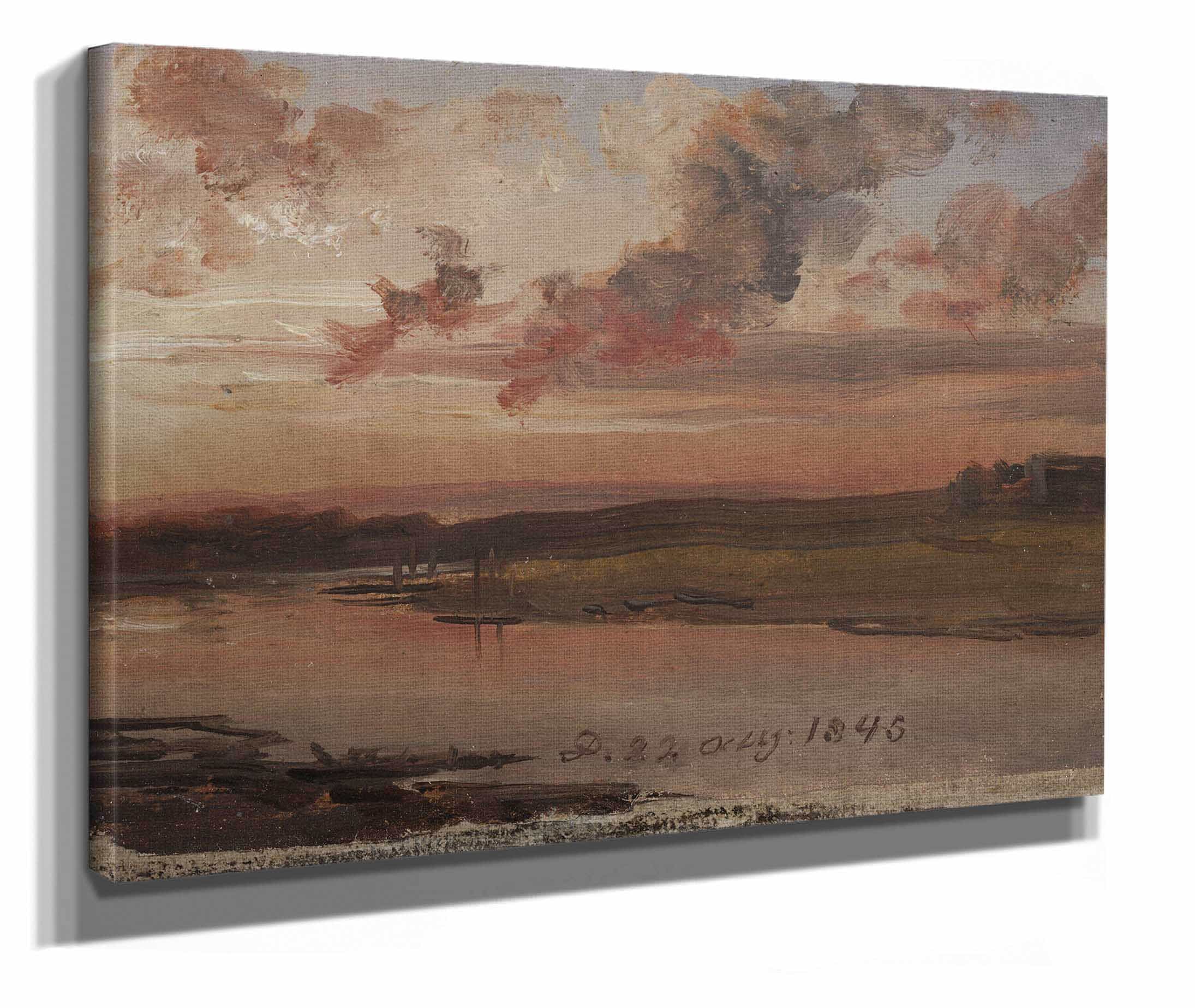 The Elbe In The Evening by Johan Christian Dahl