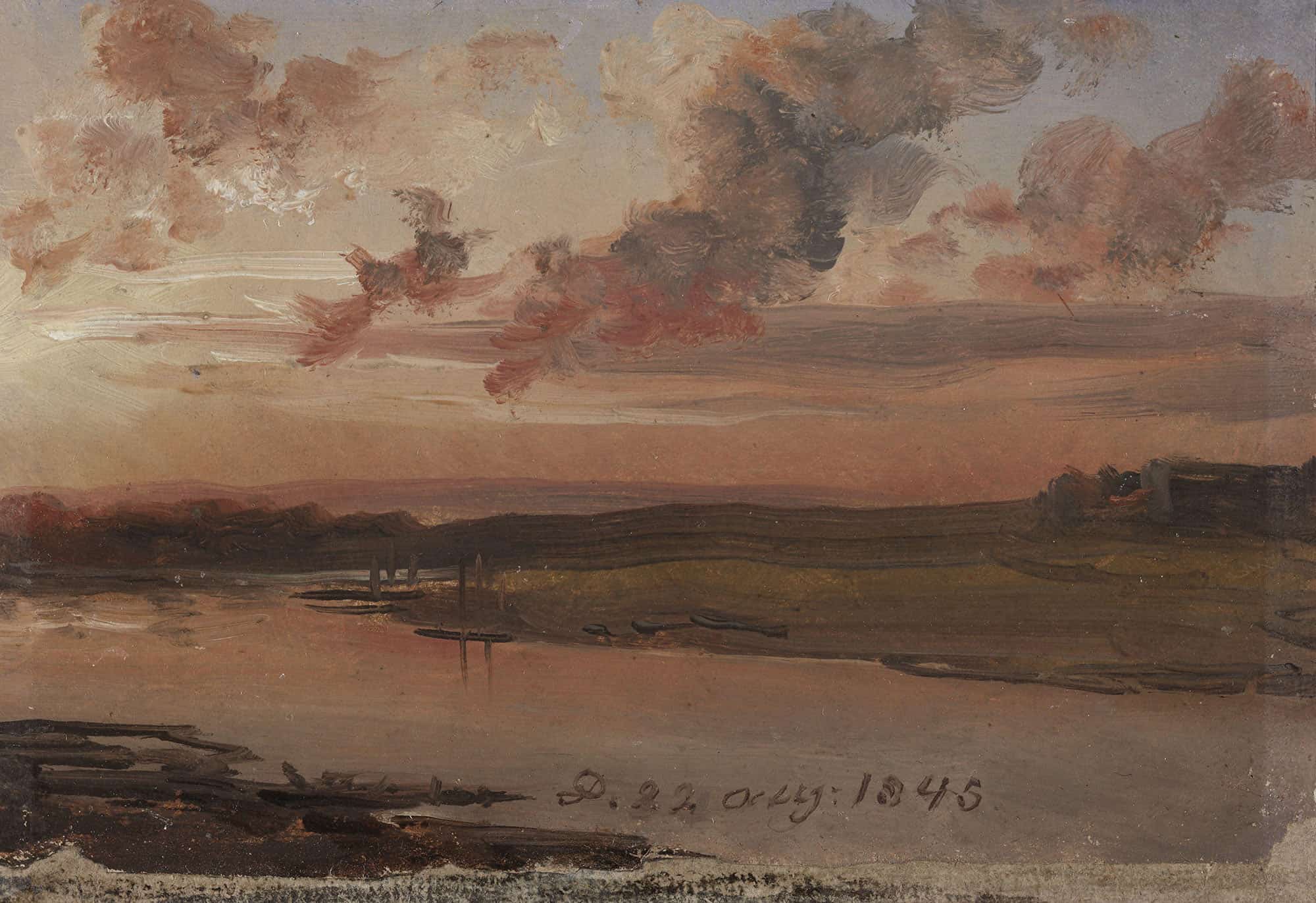 The Elbe In The Evening by Johan Christian Dahl