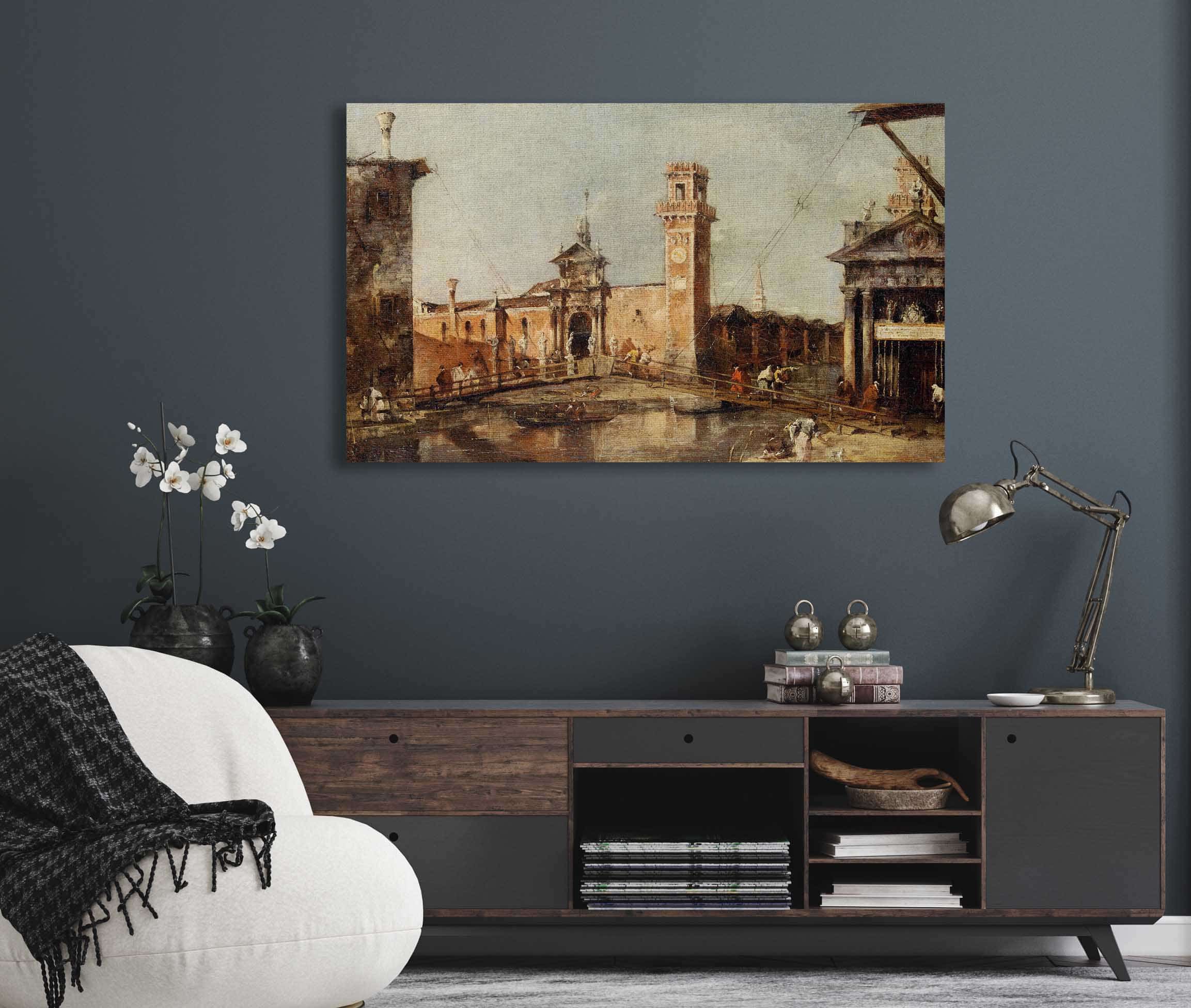 The Entrance To The Arsenal In Venice by Francesco Guardi