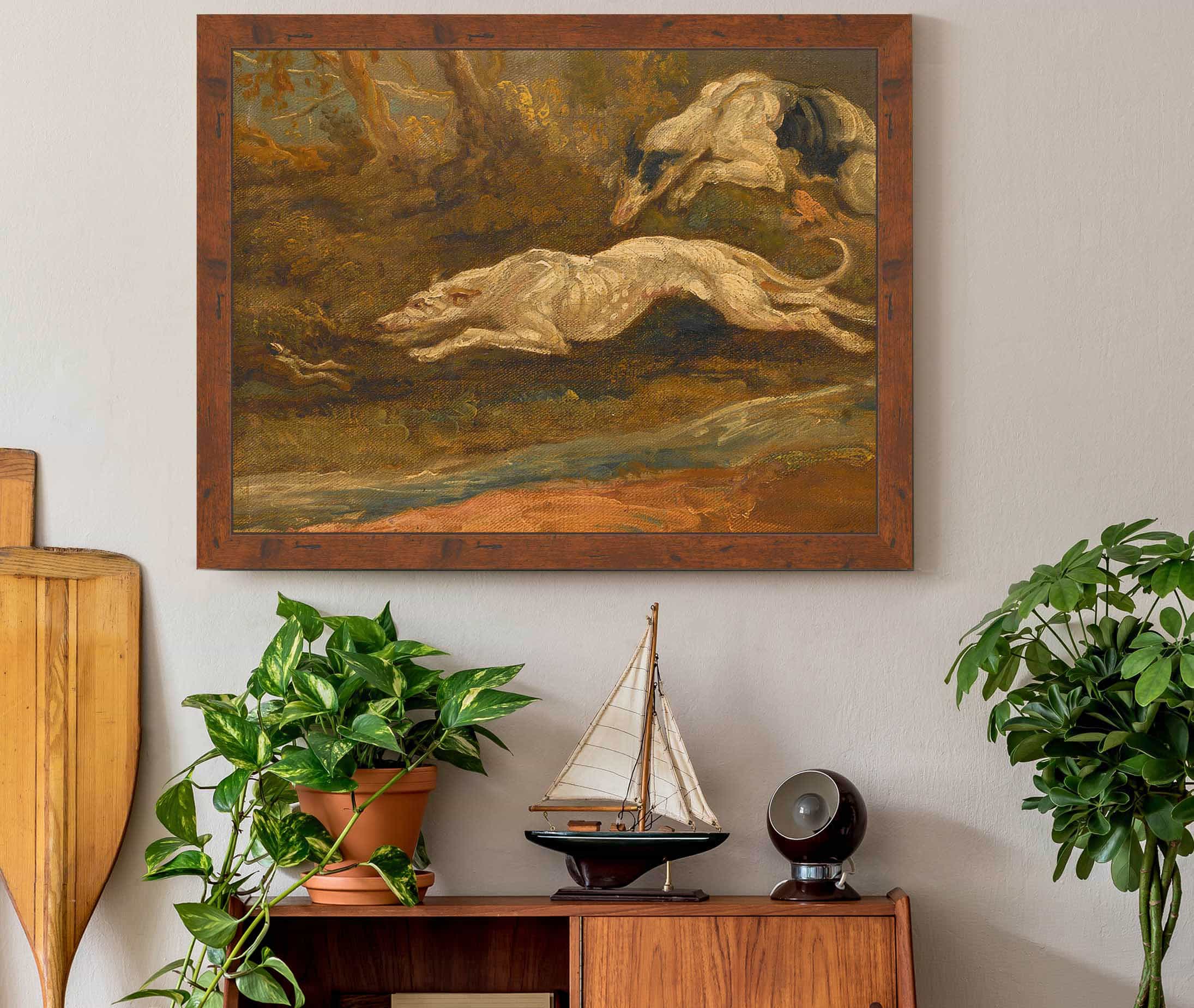 The Escape Two Greyhounds Coursing A Hare by James Ward