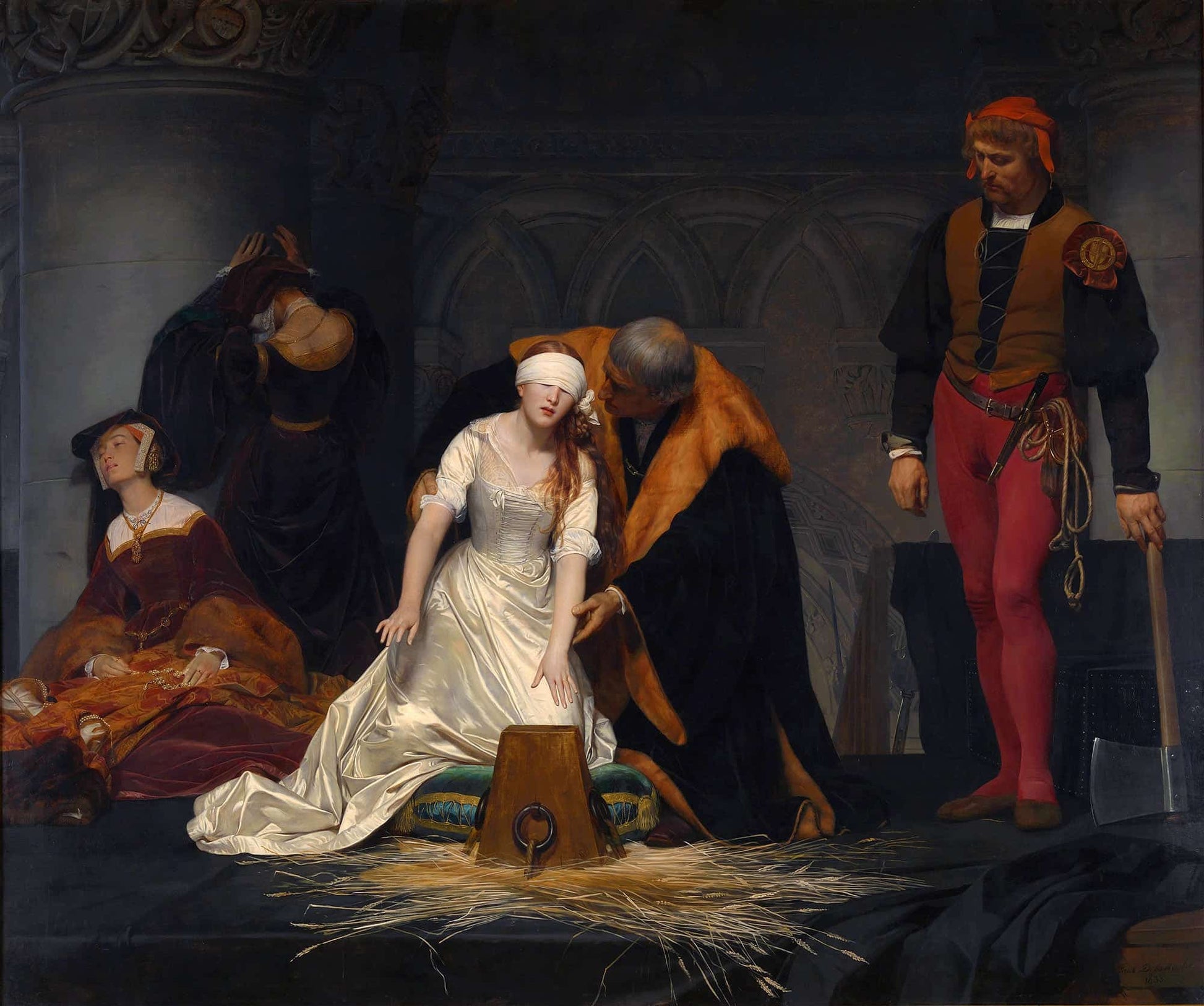 The Execution Of Lady Jane Grey In The Tower Of London In The Year by Paul Delaroche