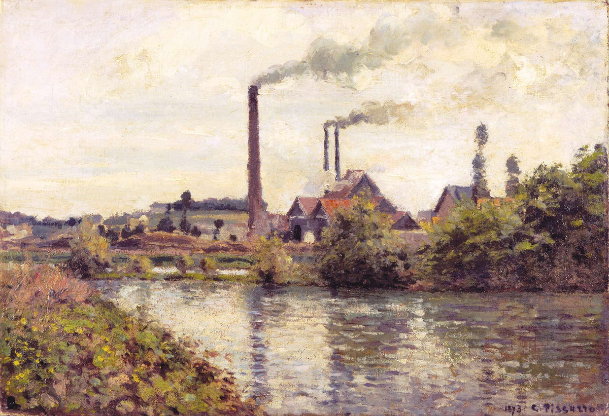 The Factory At Pontoise by Camille Pissarro