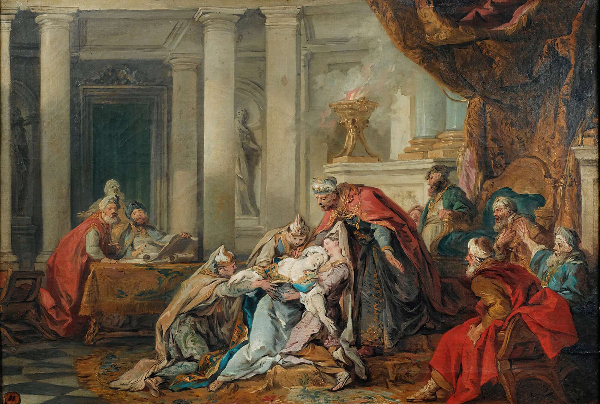 The Fainting Of Esther by Jean Francois De Troy