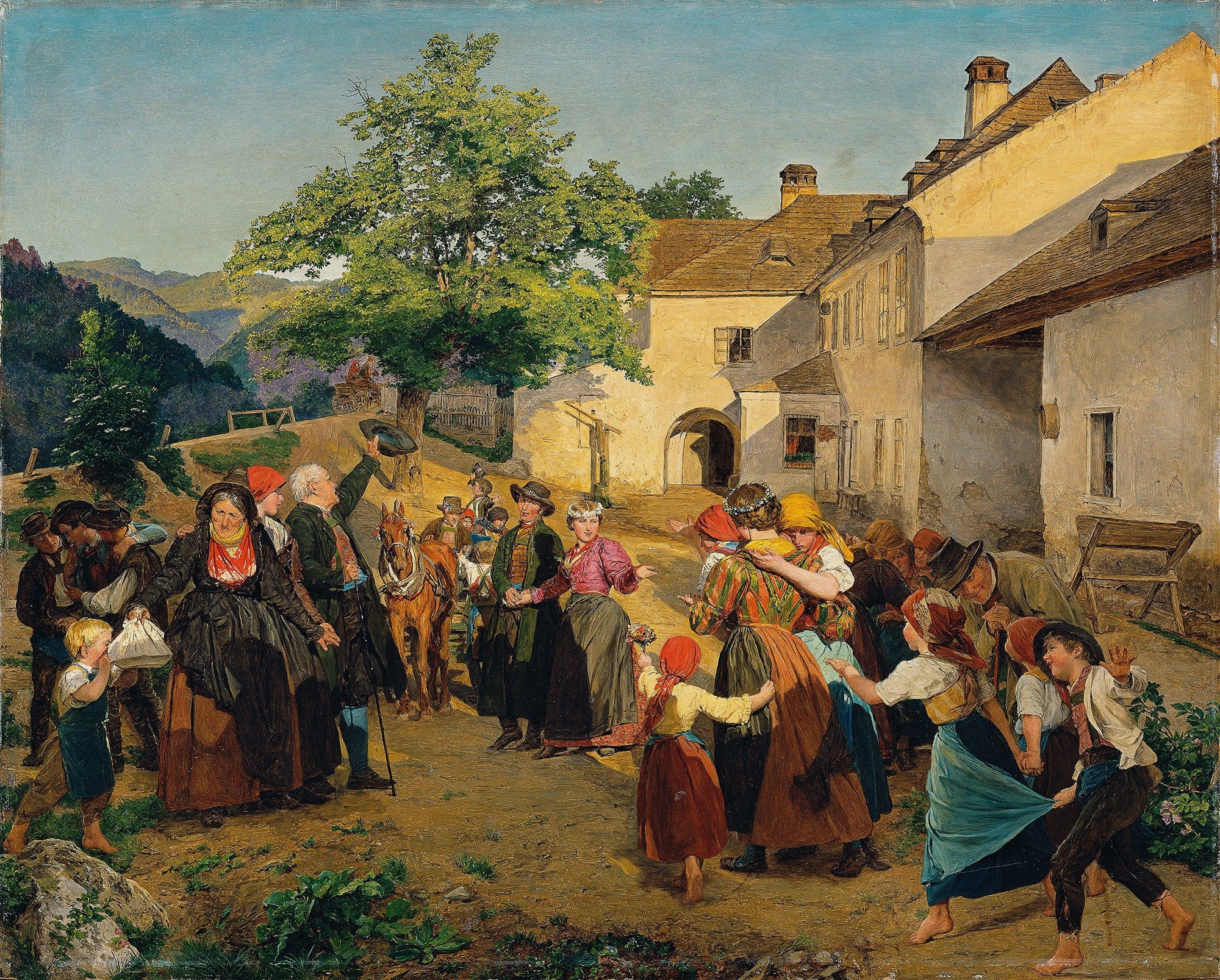 The Farewell Of The Bride From Her Parents Home by Ferdinand Georg Waldmuller