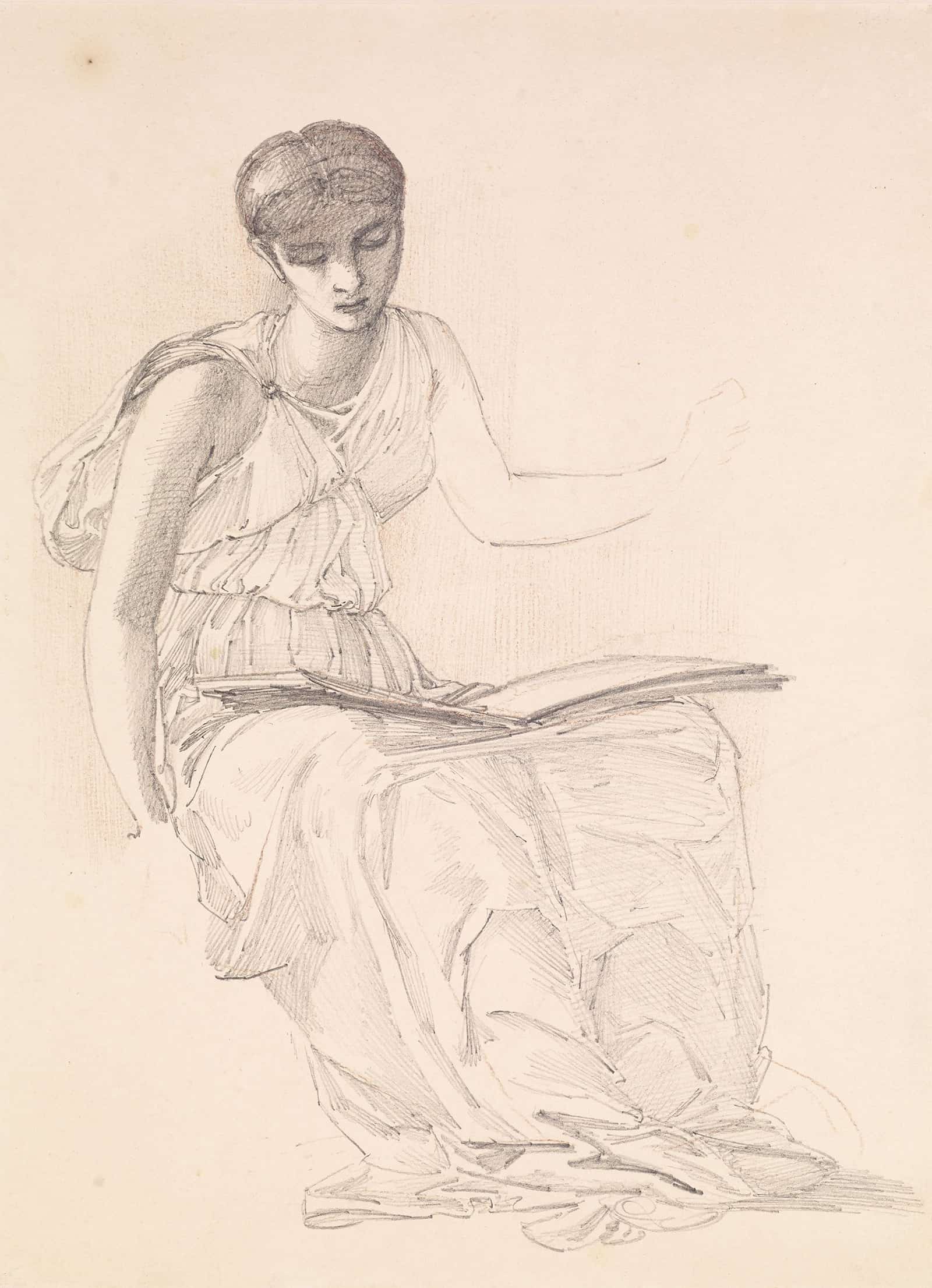The Fates Study Of Drapery For Figure Of Clotho by Sir Edward Coley Burne Jones