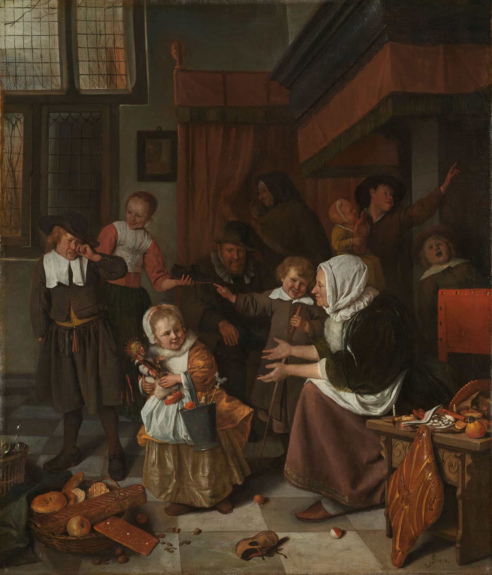 The Feast Of St Nicholas  by Jan Steen