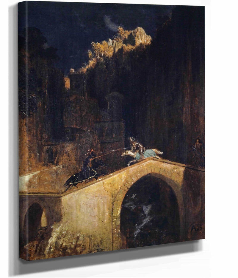 The Fight On The Bridge by Arnold Bocklin