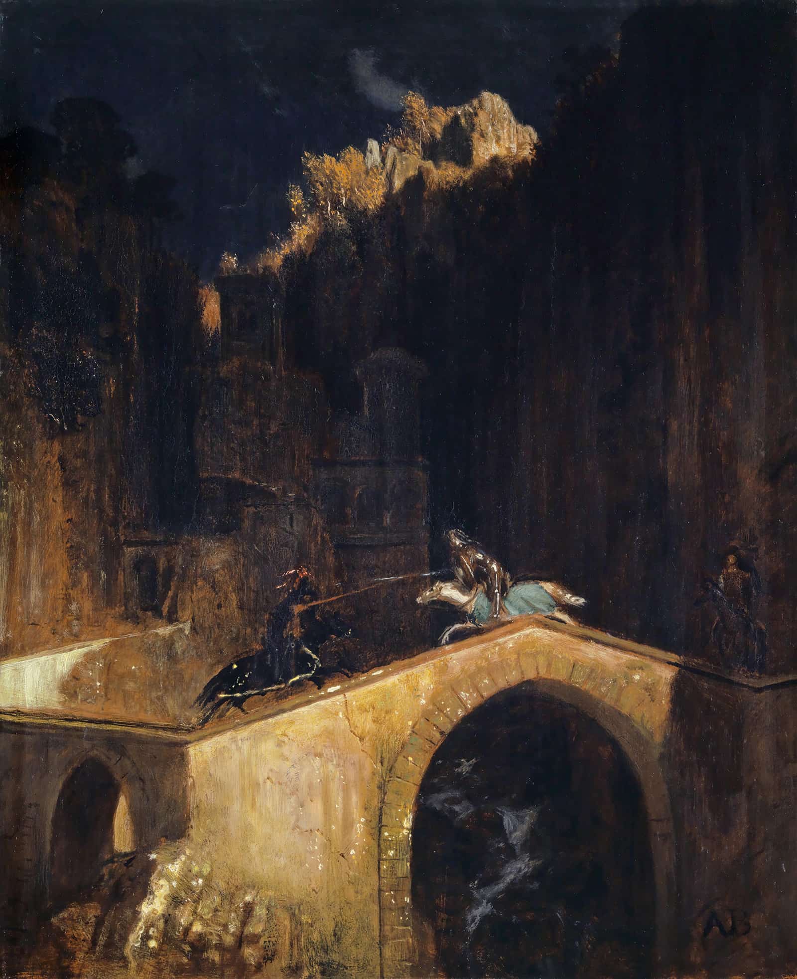 The Fight On The Bridge by Arnold Bocklin