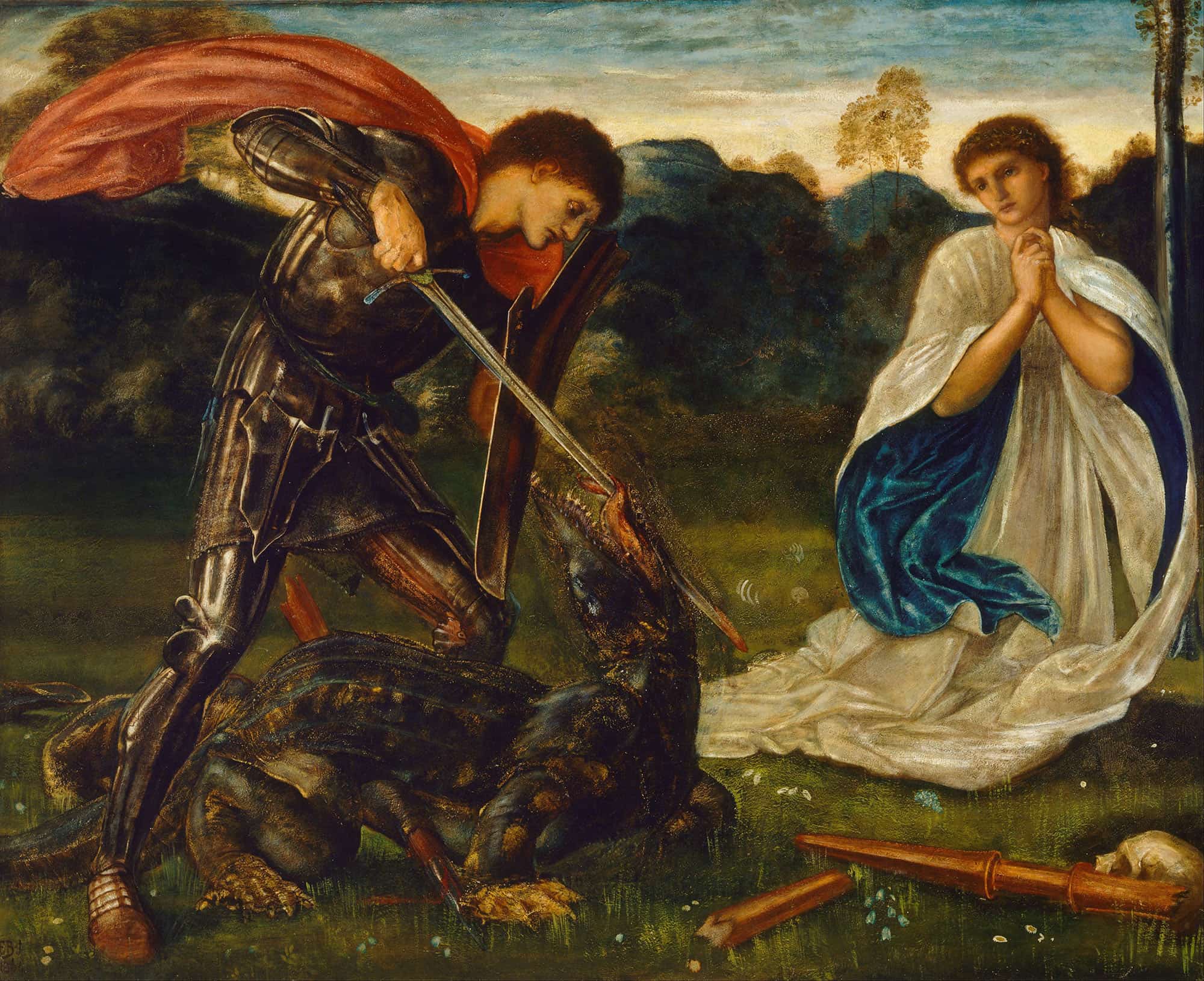 The Fight St George Kills The Dragon Vi by Sir Edward Coley Burne Jones