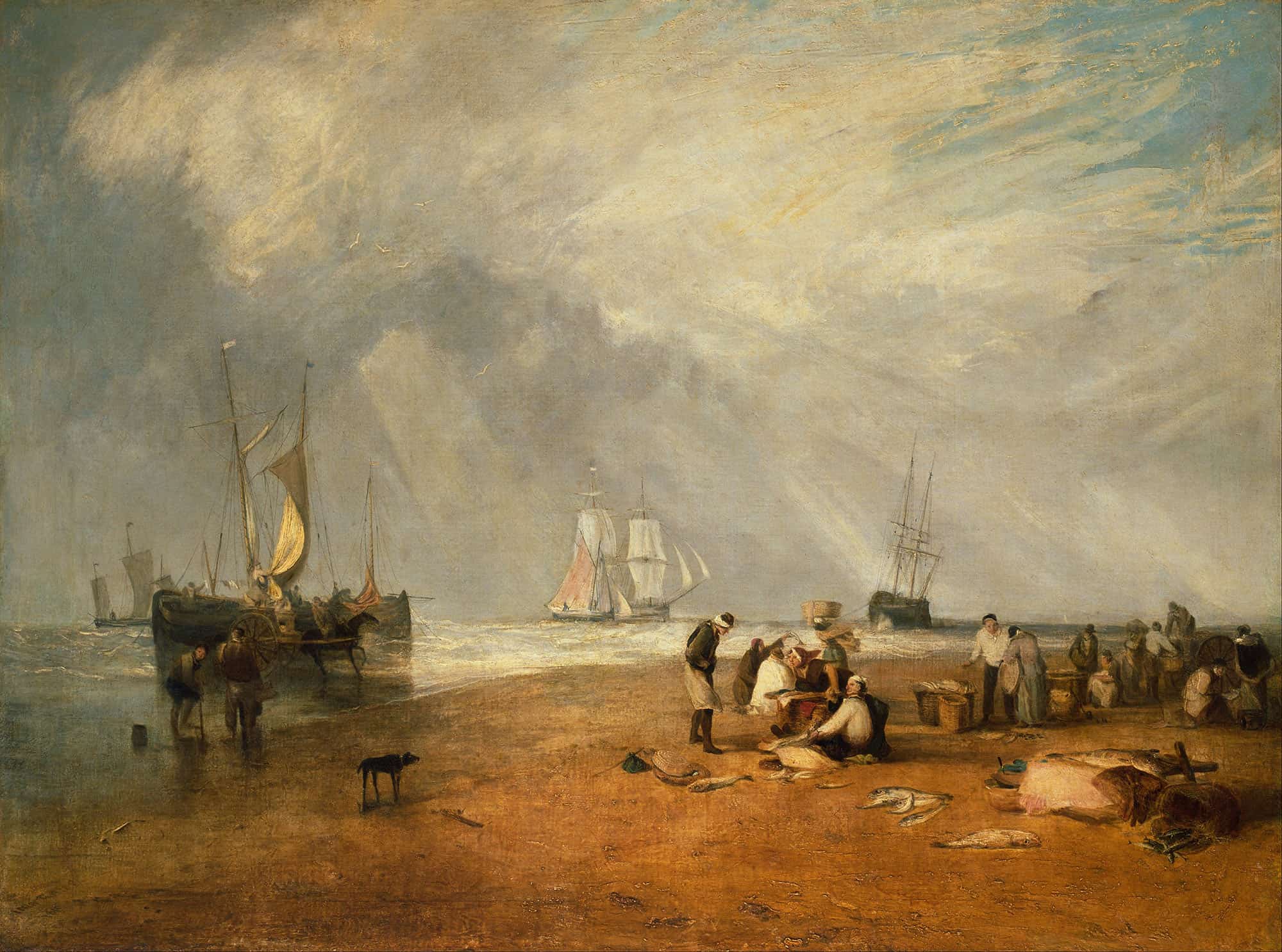 The Fish Market At Hastings Beach by Joseph Mallord William Turner