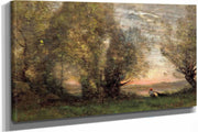 The Fisherman Evening Effect by Jean Baptiste Camille Corot