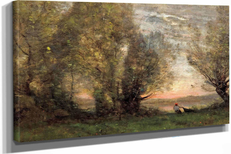 The Fisherman Evening Effect by Jean Baptiste Camille Corot