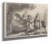 The Flight Holy Family Walking With Angel  by Giovanni Domenico Tiepolo