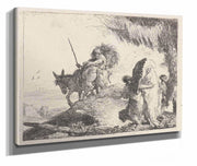 The Flight With Madonna At Right Supported By Angels  by Giovanni Domenico Tiepolo