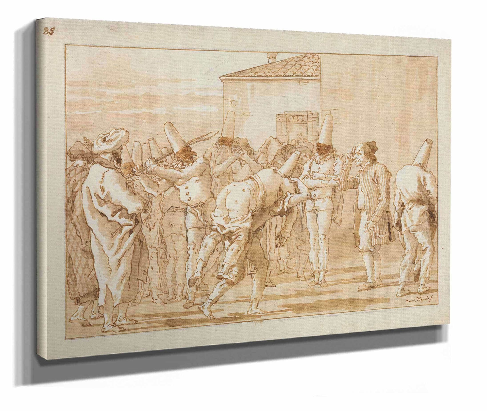 The Flogging Of Punchinello by Giovanni Domenico Tiepolo