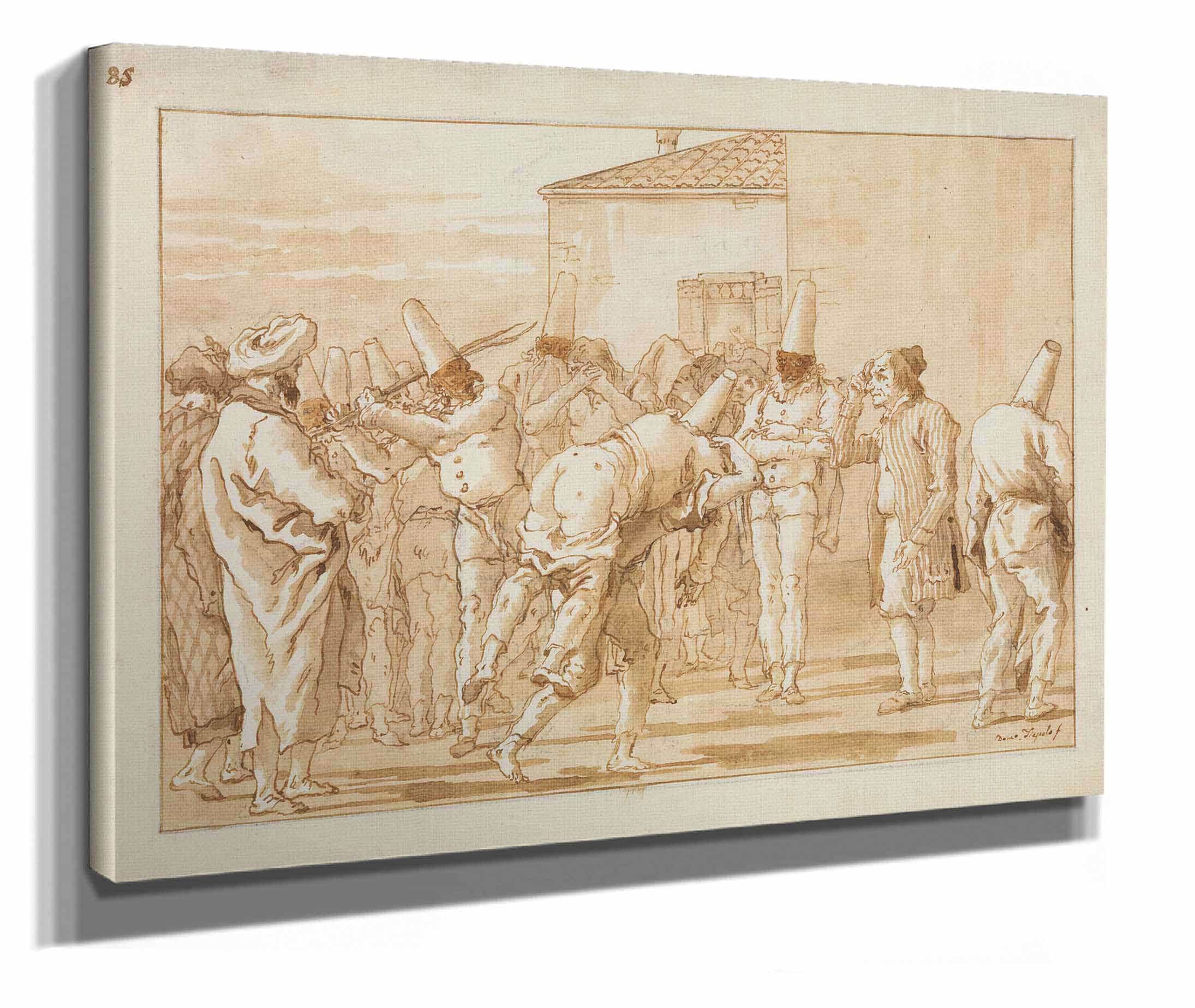 The Flogging Of Punchinello by Giovanni Domenico Tiepolo