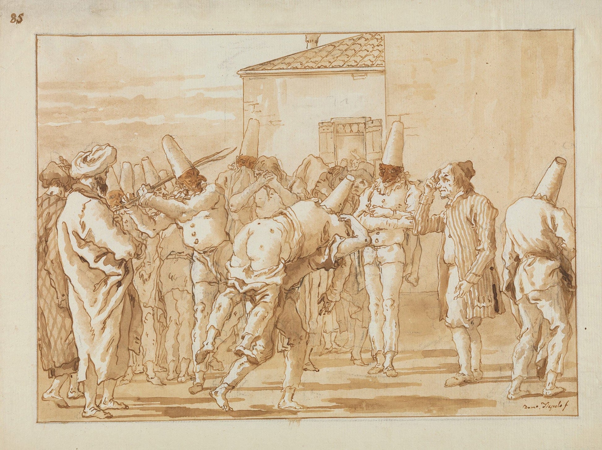 The Flogging Of Punchinello by Giovanni Domenico Tiepolo