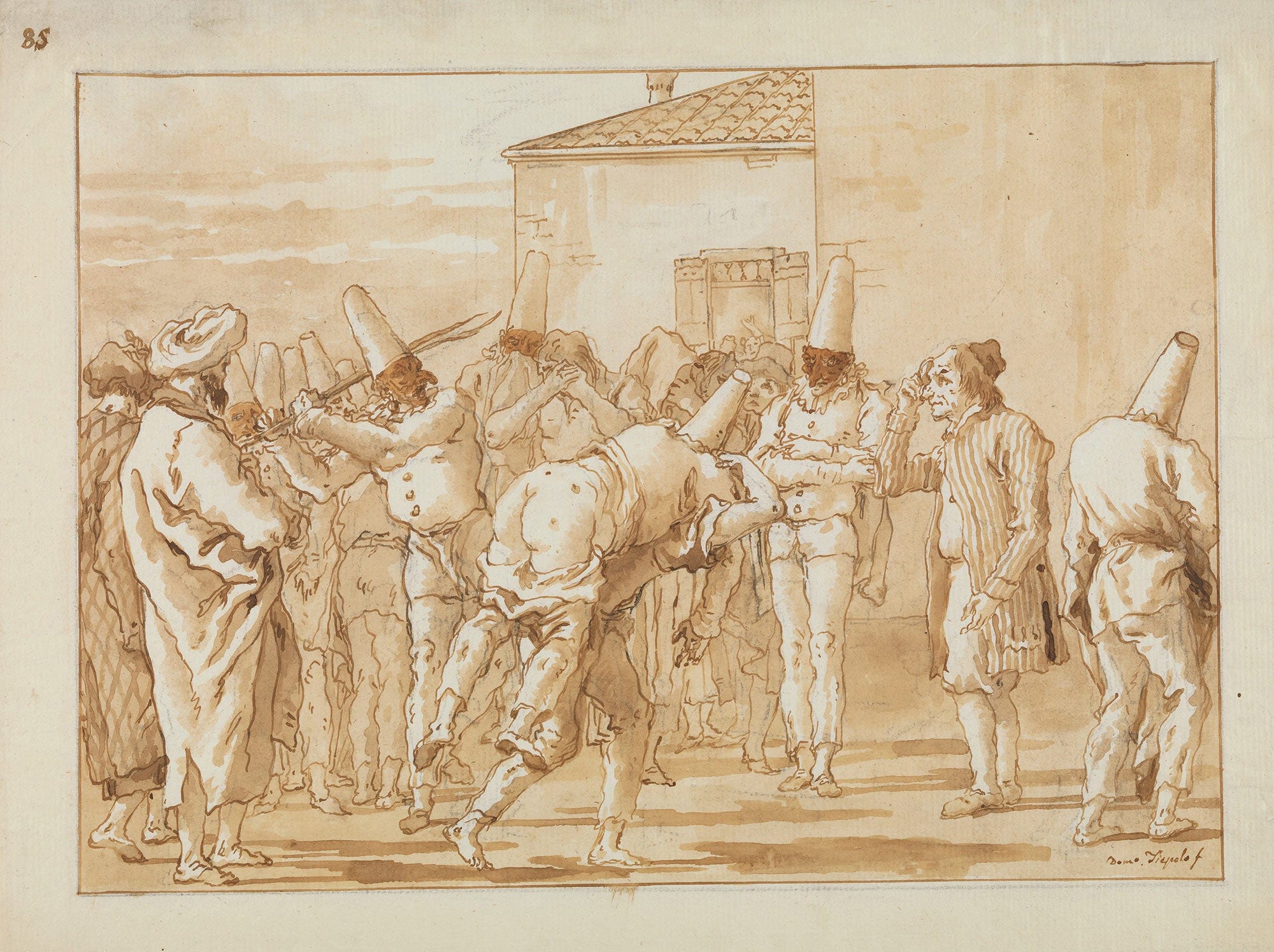 The Flogging Of Punchinello by Giovanni Domenico Tiepolo
