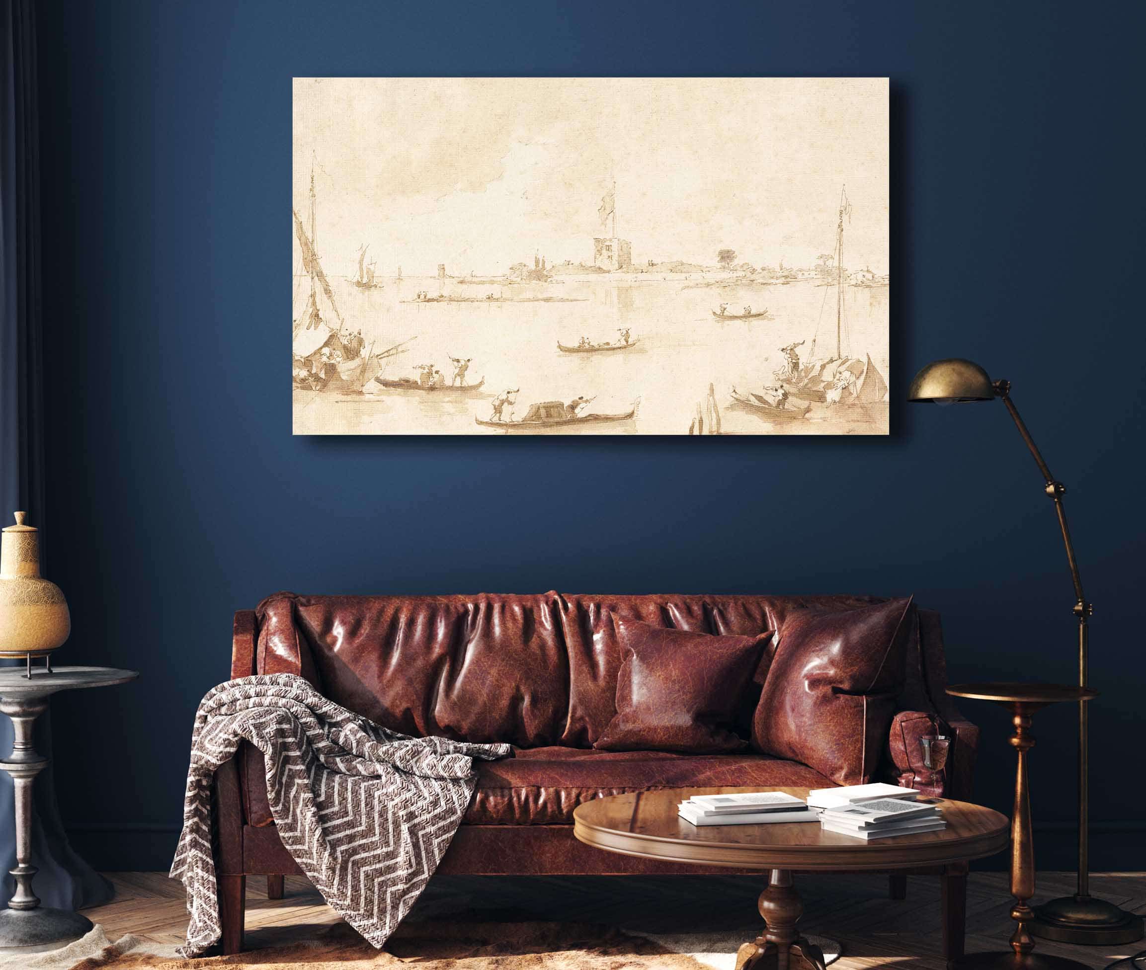The Fortress Of San Andrea From The Lagoon S by Francesco Guardi