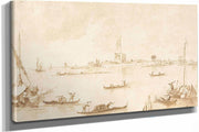 The Fortress Of San Andrea From The Lagoon S by Francesco Guardi