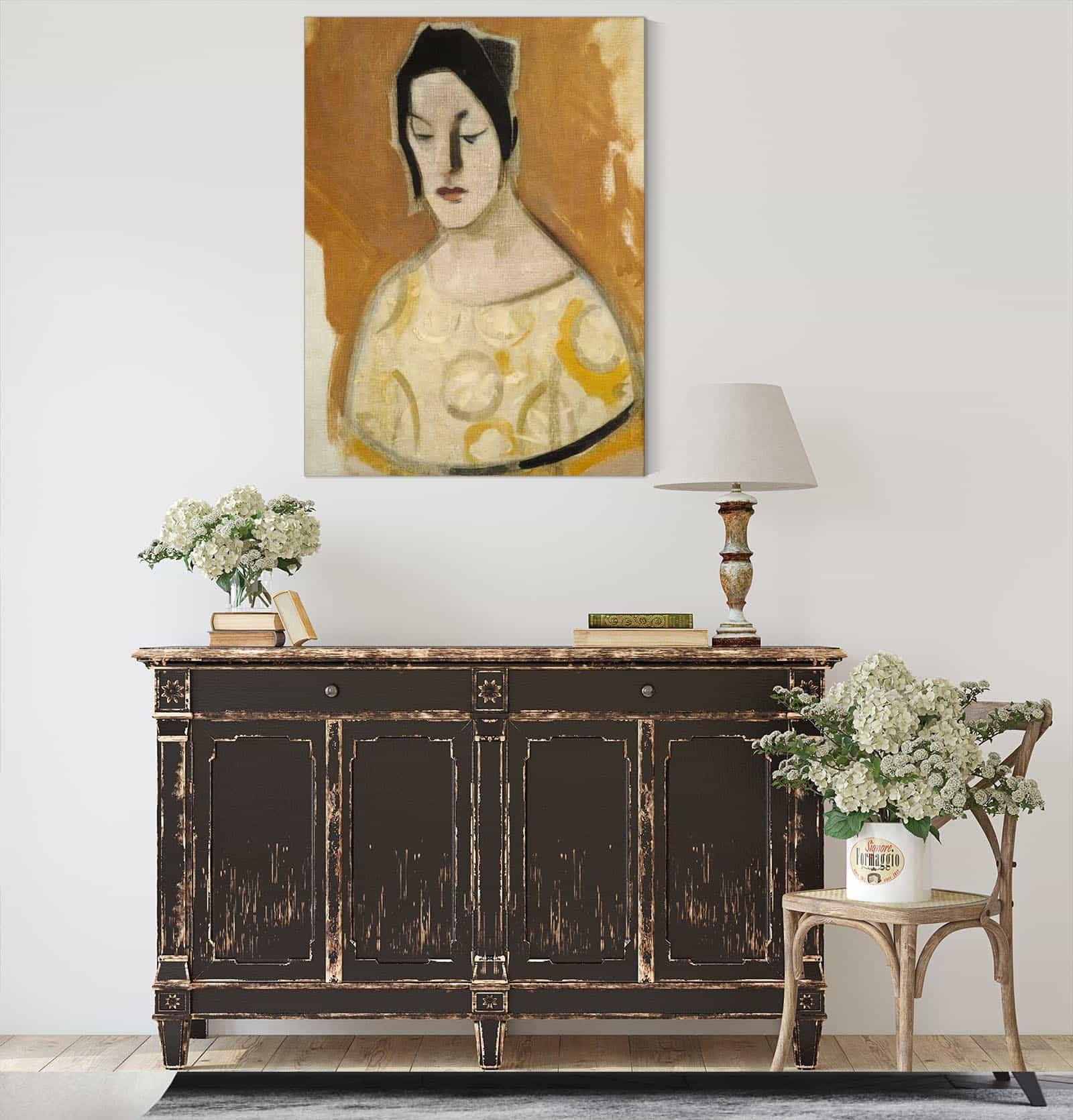 The Fortune Teller Woman In Yellow Dress by Helene Schjerfbeck