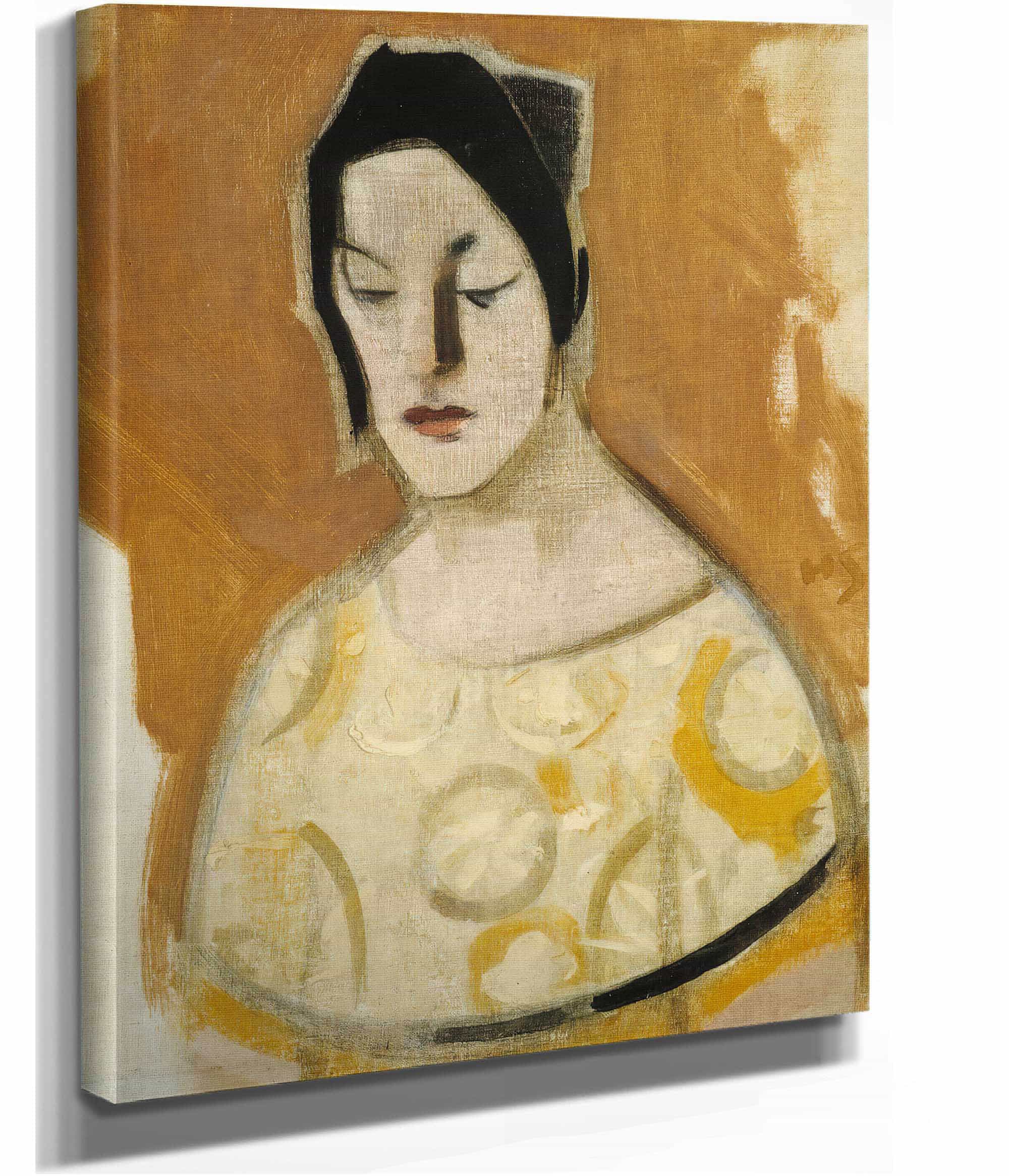 The Fortune Teller Woman In Yellow Dress by Helene Schjerfbeck