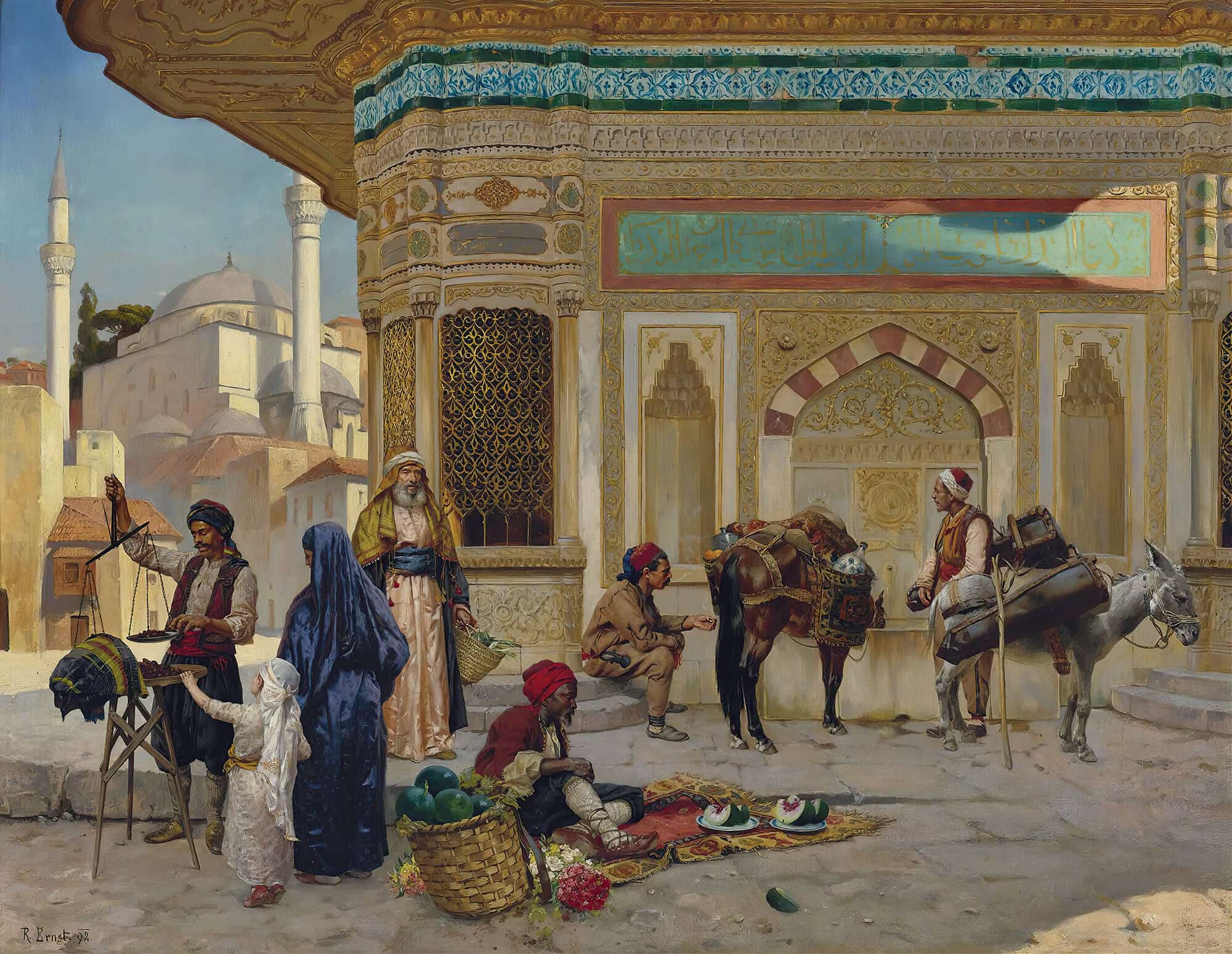 The Fountain Of Ahmed Iii Istanbul by Rudolf Ernst