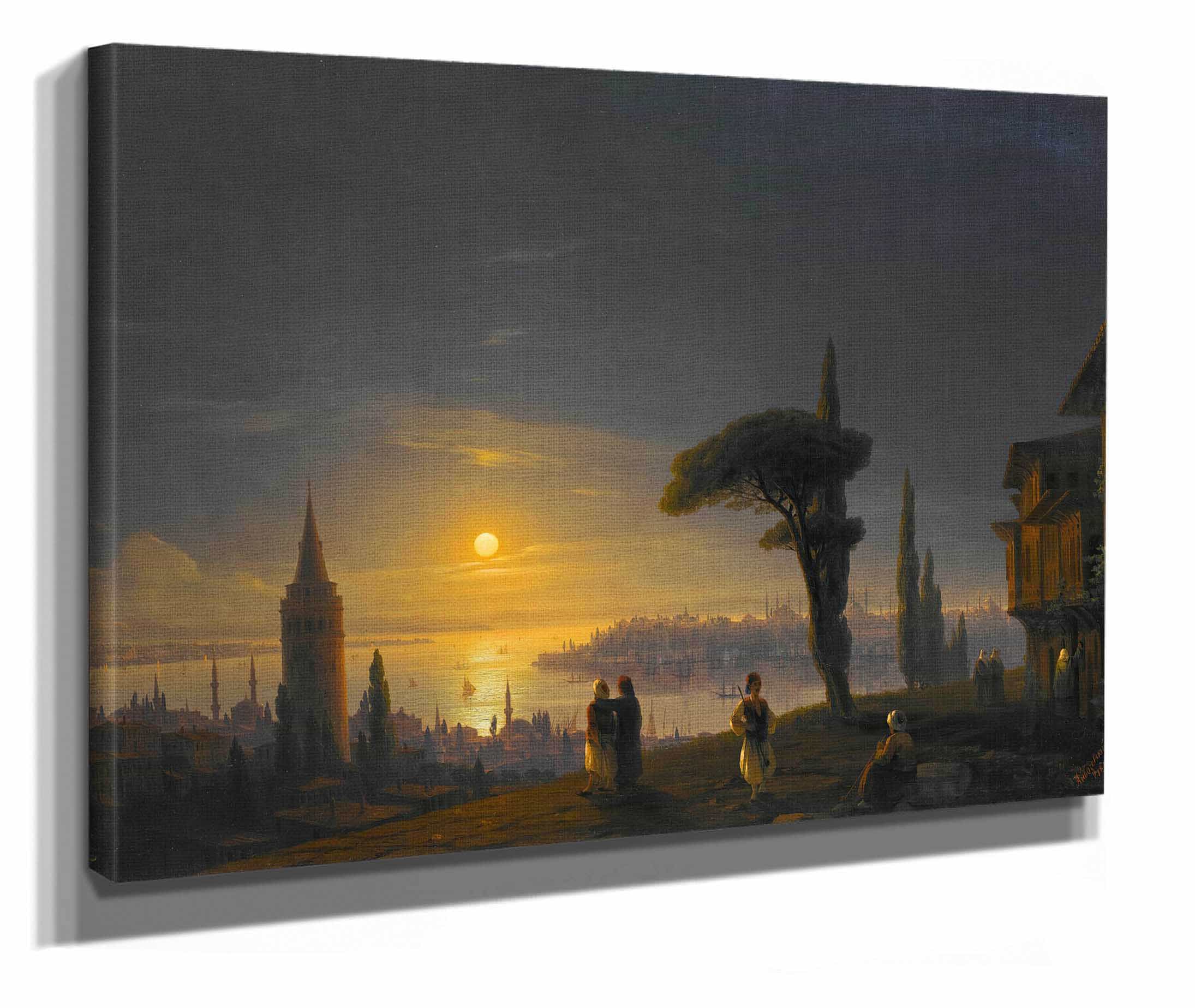 The Galata Tower By Moonlight by Ivan Konstantinovich Aivazovsky