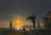 The Galata Tower By Moonlight by Ivan Konstantinovich Aivazovsky