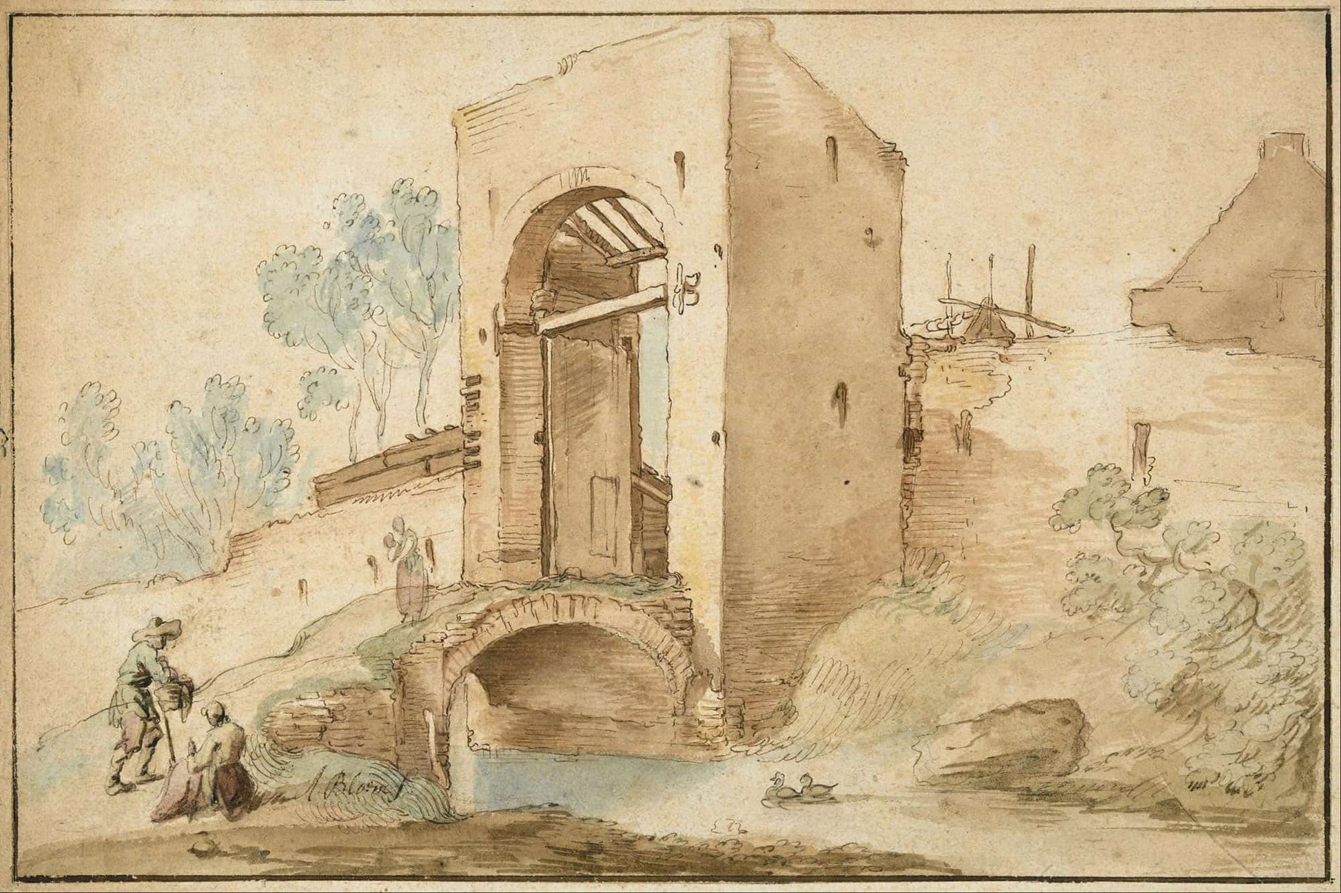 The Gateway To A Town by Abraham Bloemaert