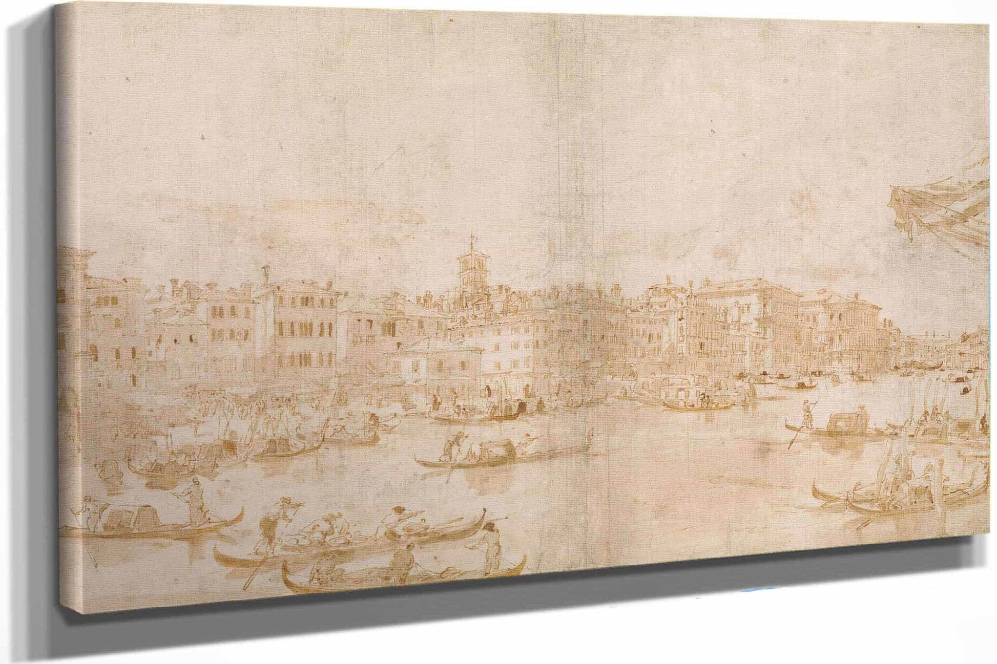 The Grand Canal Above The Rialto   by Francesco Guardi