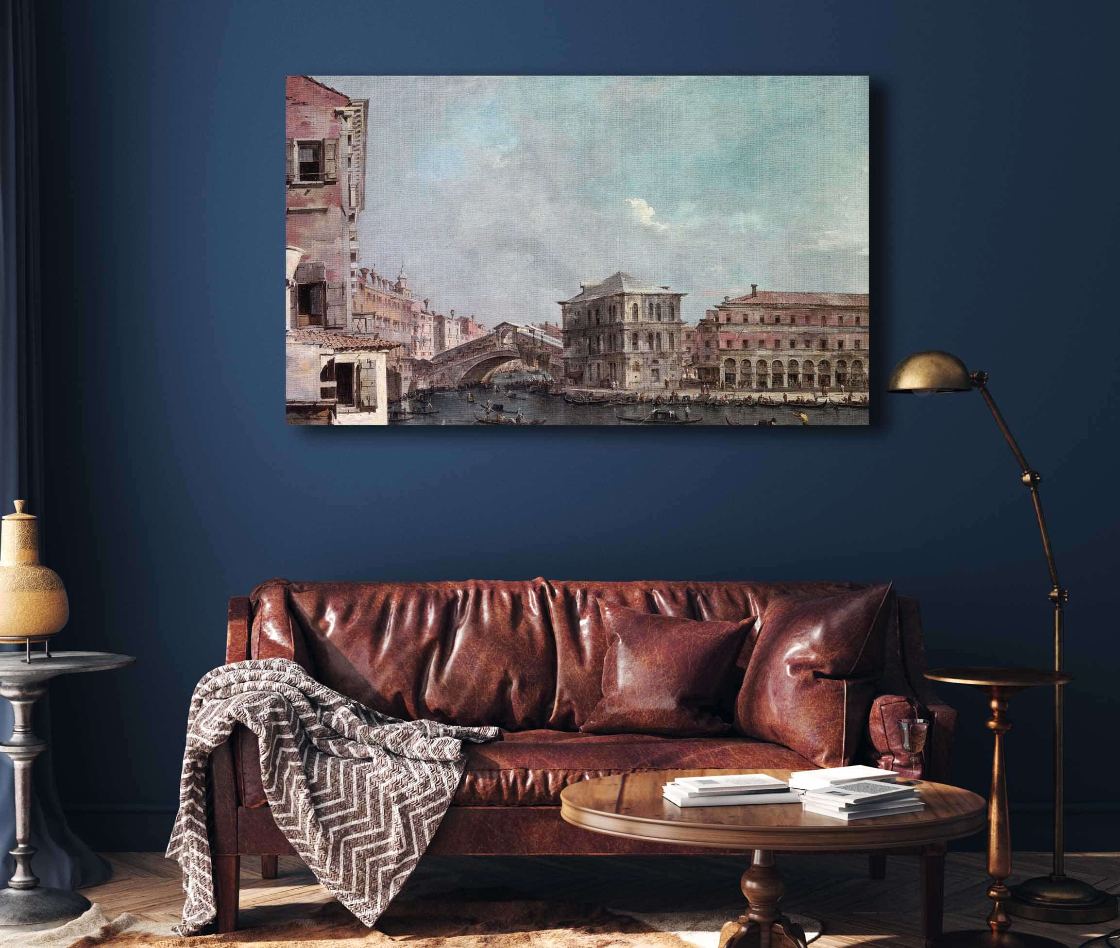 The Grand Canal Above The Rialto Late S by Francesco Guardi