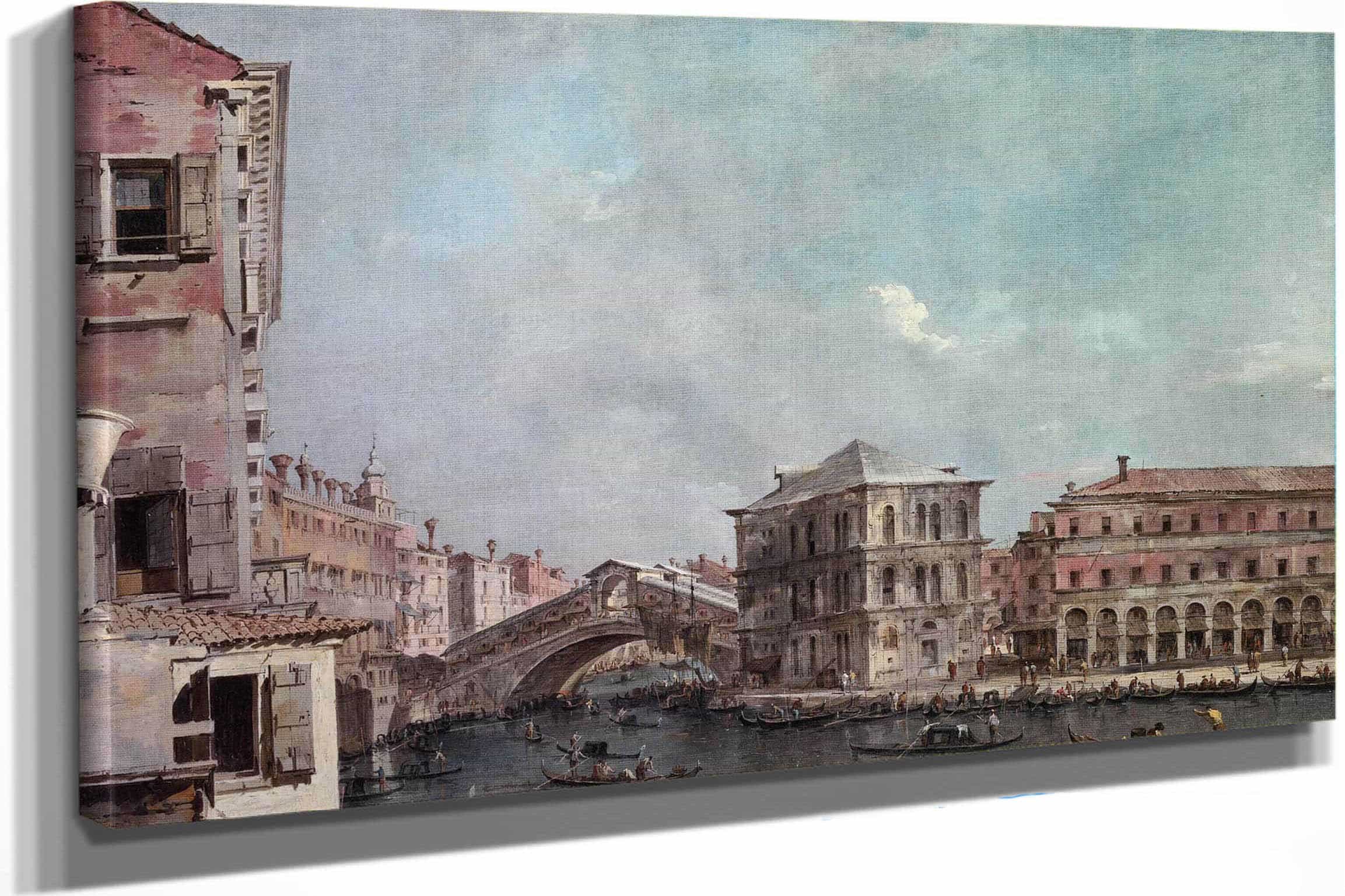 The Grand Canal Above The Rialto Late S by Francesco Guardi