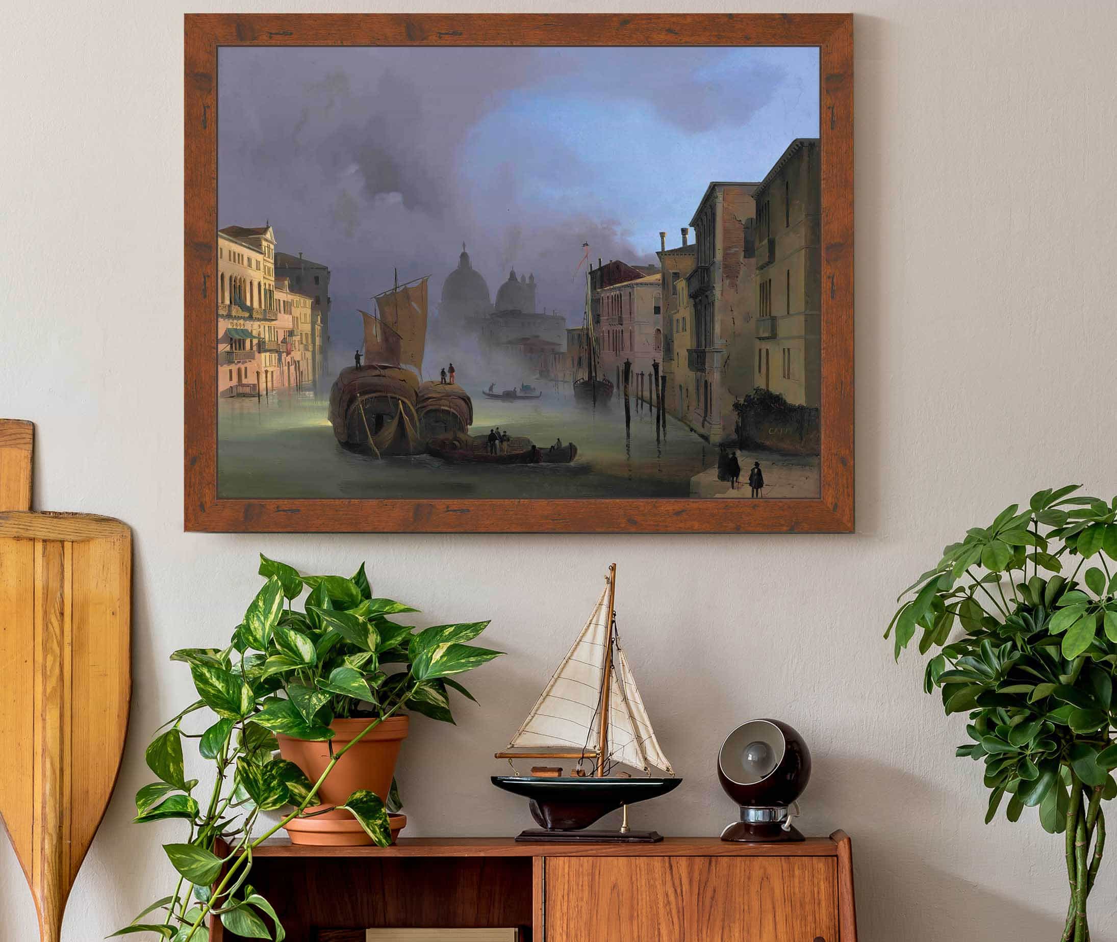 The Grand Canal Venice From The Ponte With Santa Maria Della Salute by Ippolito Caffi