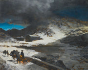 The Great St Bernard Inn In The Alps by Oswald Achenbach