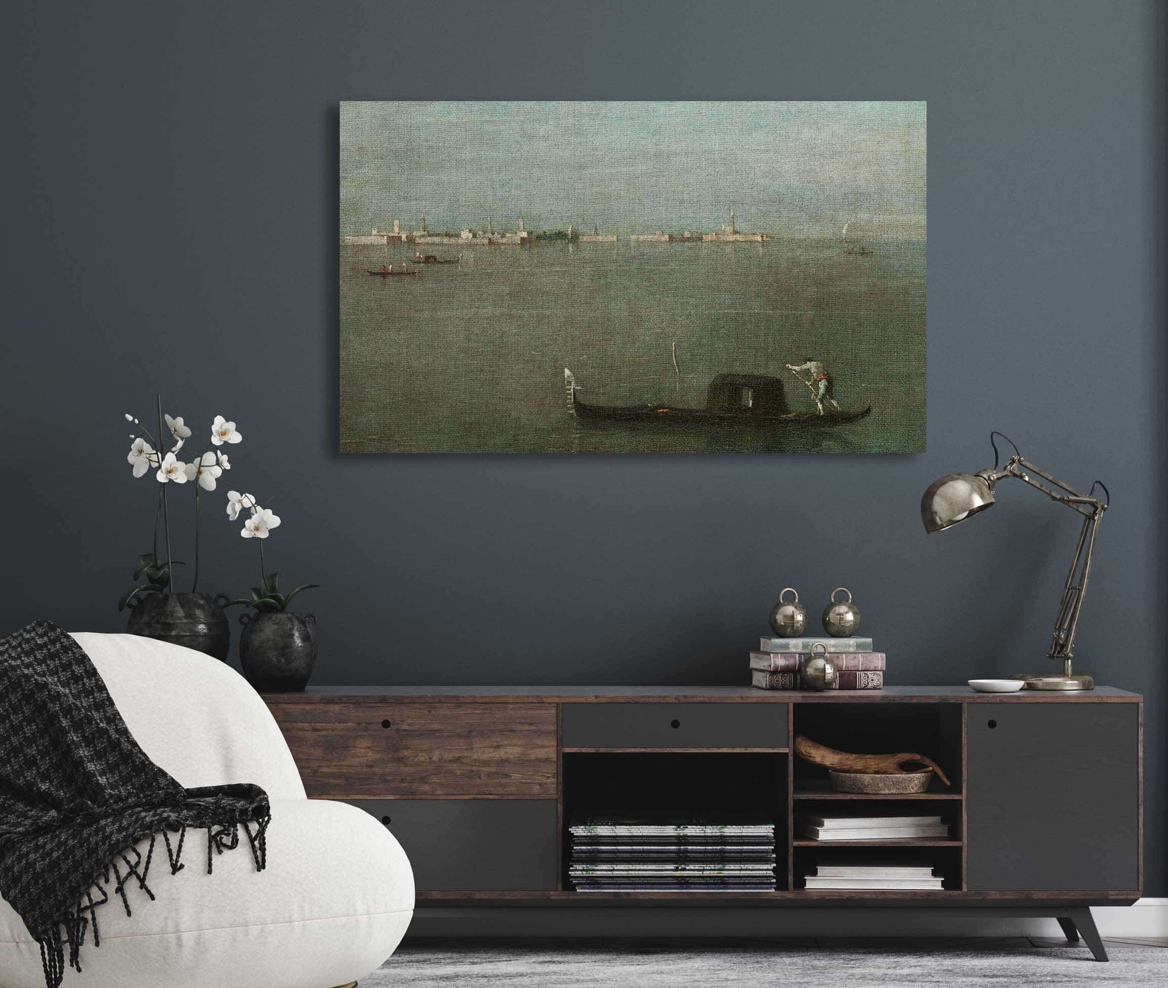 The Grey Lagoon Gondolas On The Lagoon by Francesco Guardi